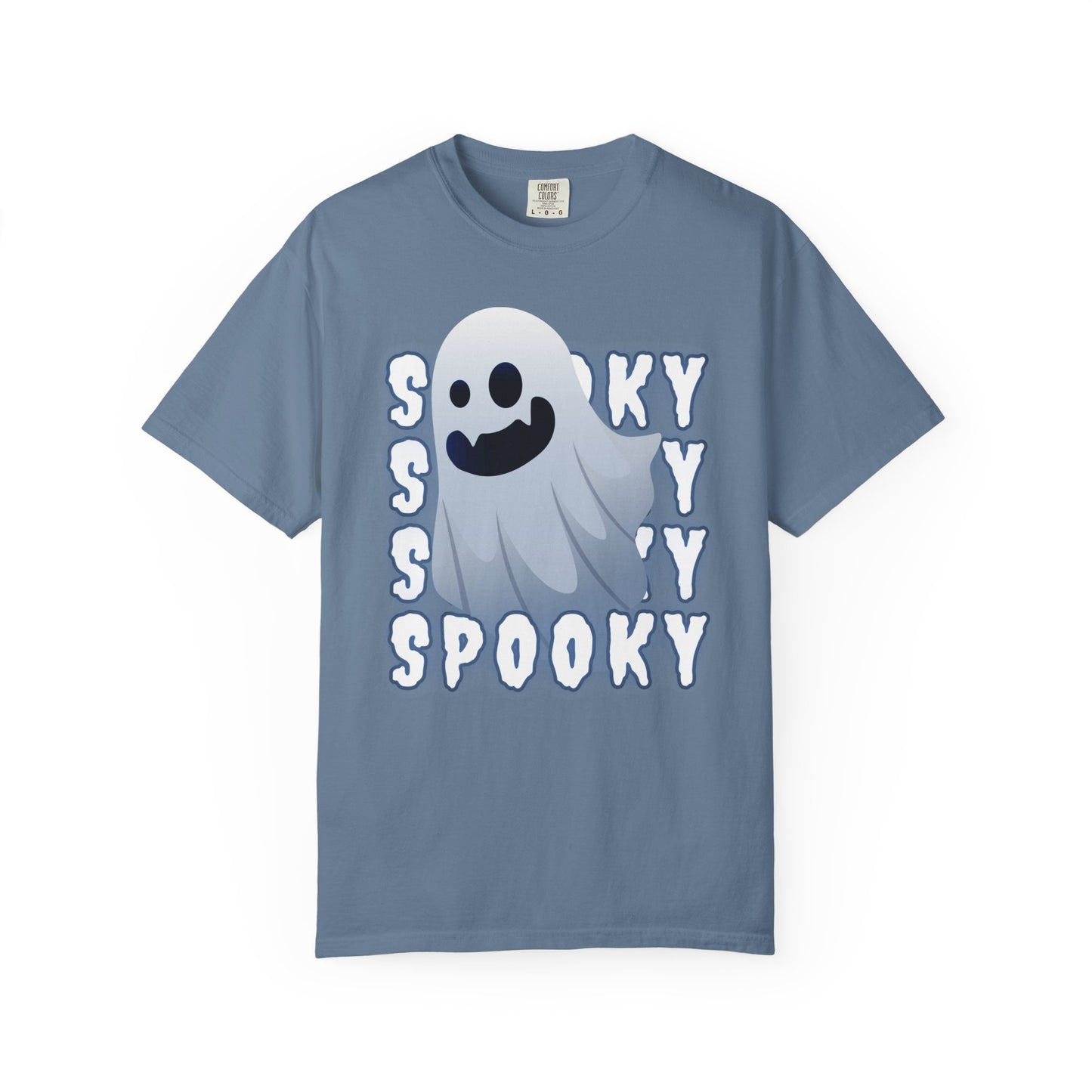 Spooky Stack Tee - Unisex Garment-Dyed T-shirt with Smiling Ghosts