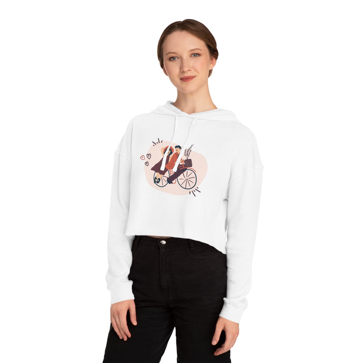 Valentine Sweatshirt, Premium Women’s Cropped Hooded Sweatshirt, Valentine Gift for Her