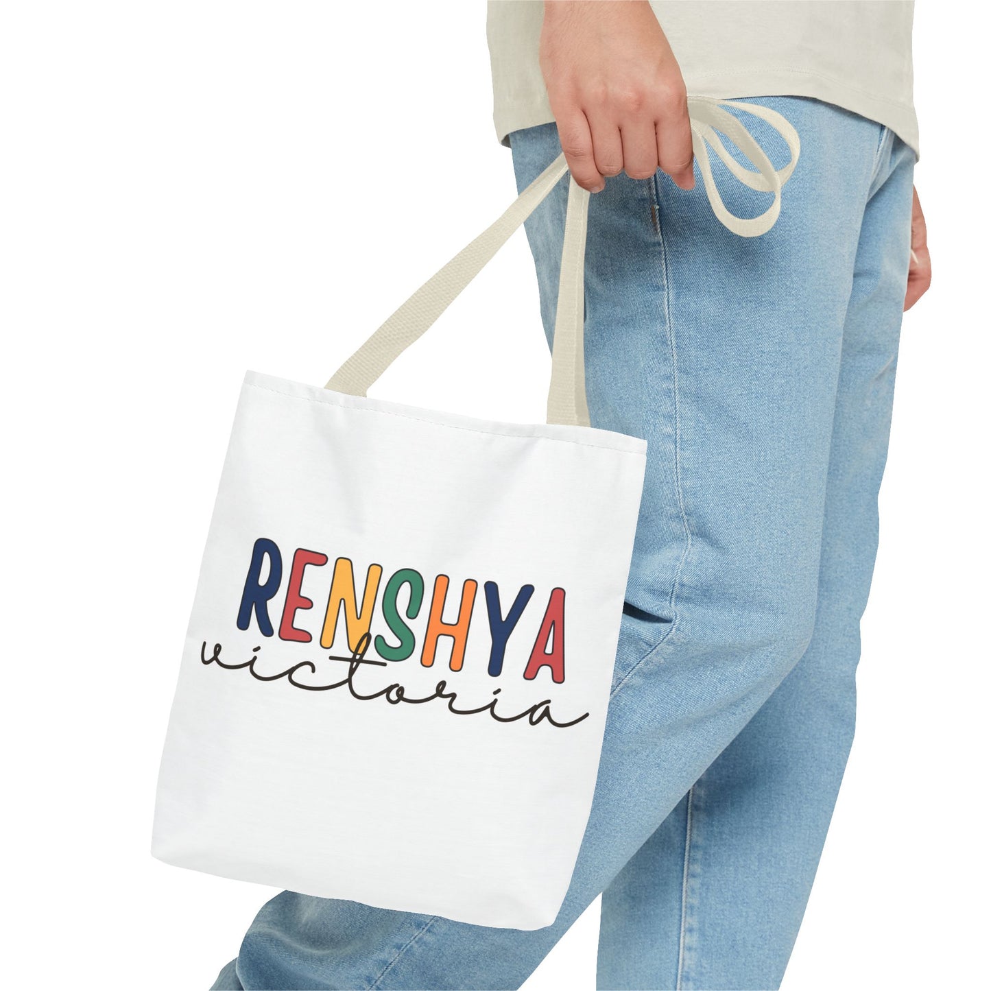 Personalized Name Tote Bag – Colorful Custom Design with Script Font