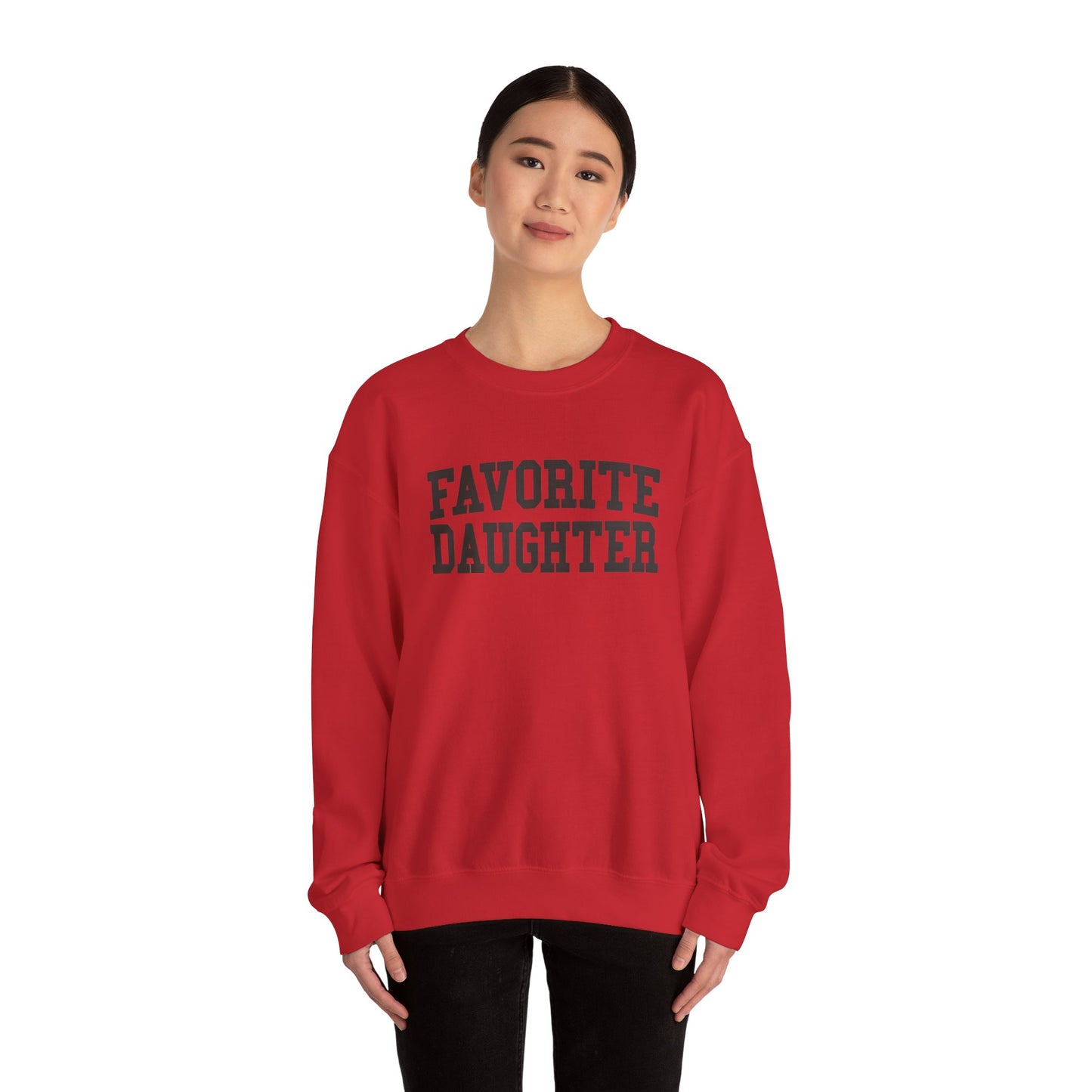 FAVORITE DAUGHTER Sweatshirt – Funny Sibling Rivalry Crewneck, Playful Family Gift for Daughters