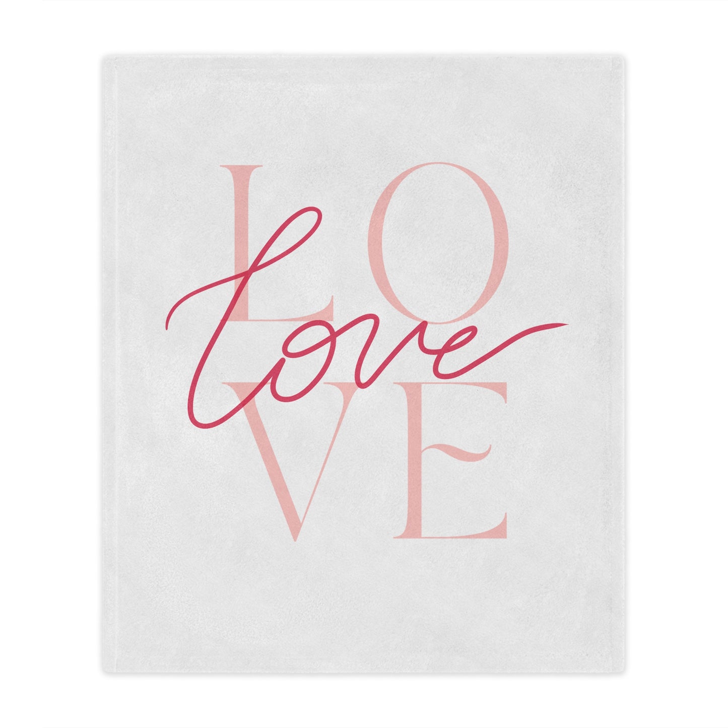 I Love Printed Valenitne Minky Blanket, White & Red