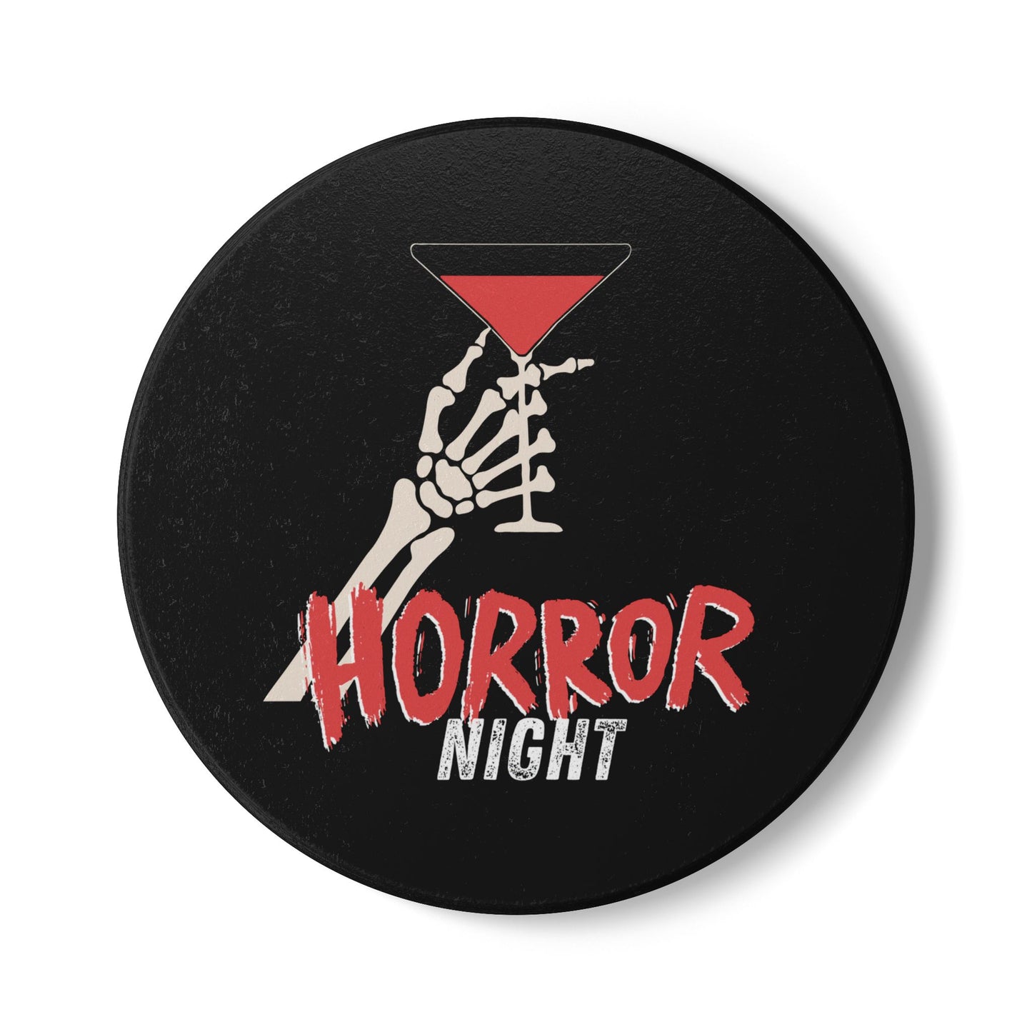 Happy Halloween Ceramic Coaster – Playful Jack-O’-Lantern with Bats