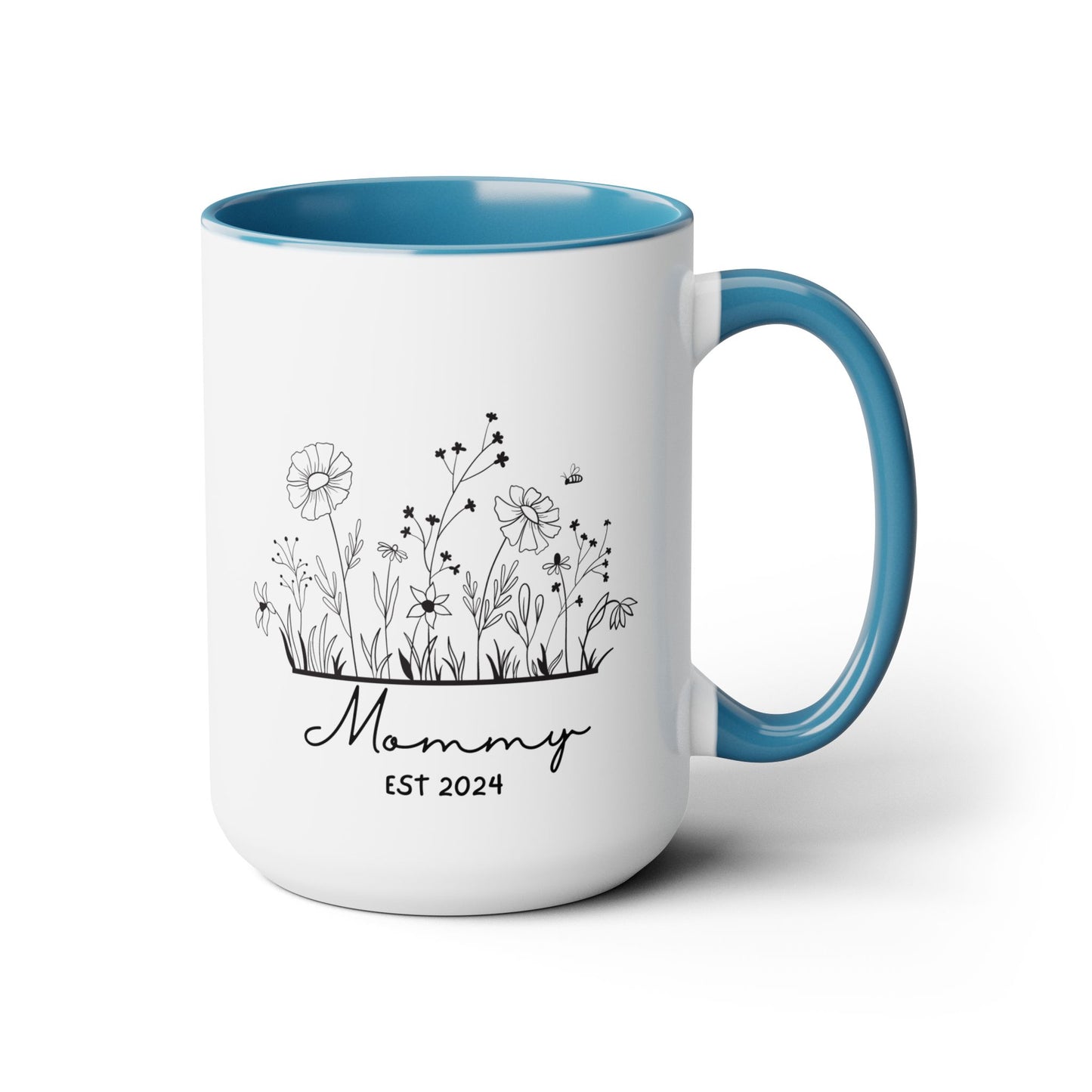 Mommy EST Ceramic Coffee Mug – Personalized Mom Gift, 15oz