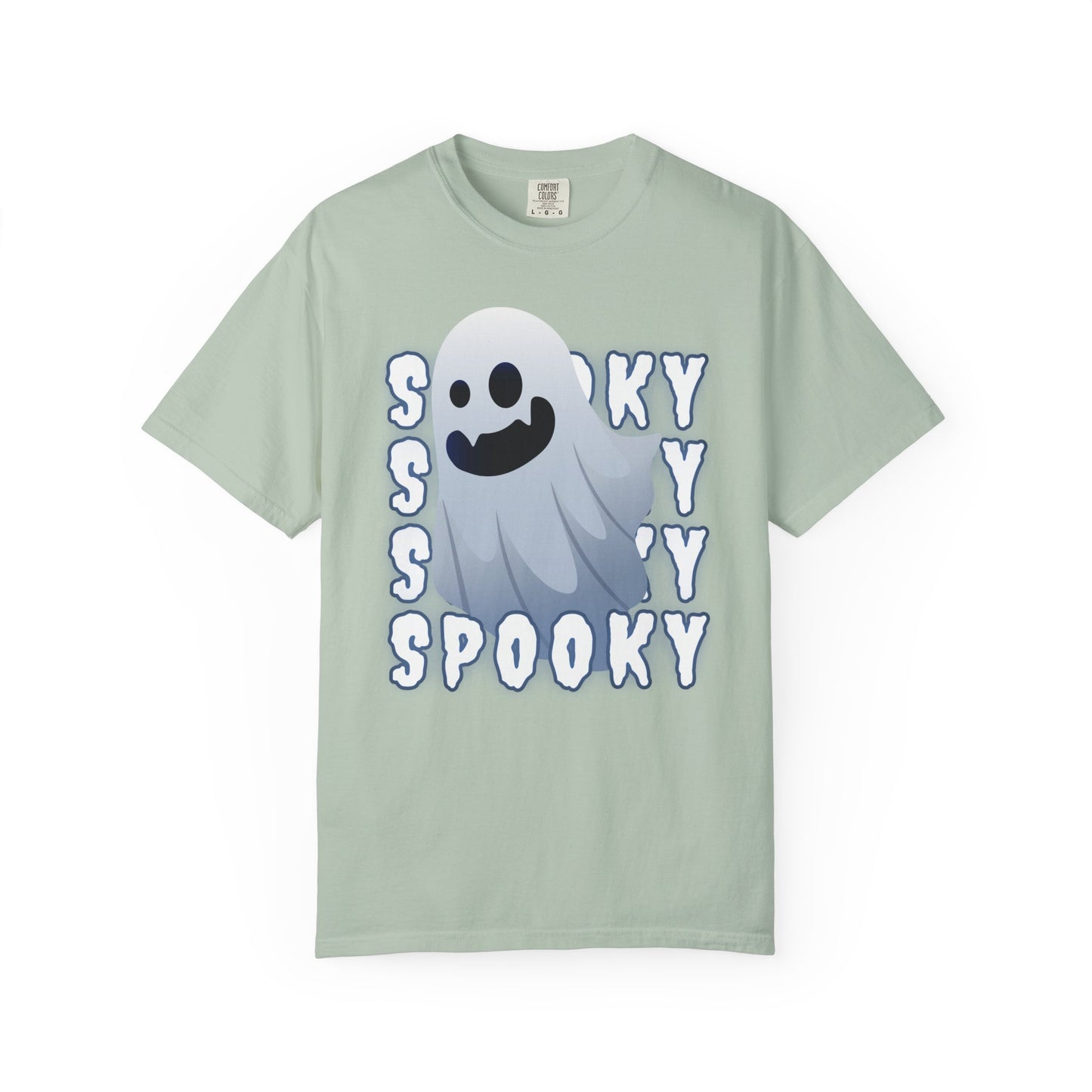 Spooky Stack Tee - Unisex Garment-Dyed T-shirt with Smiling Ghosts