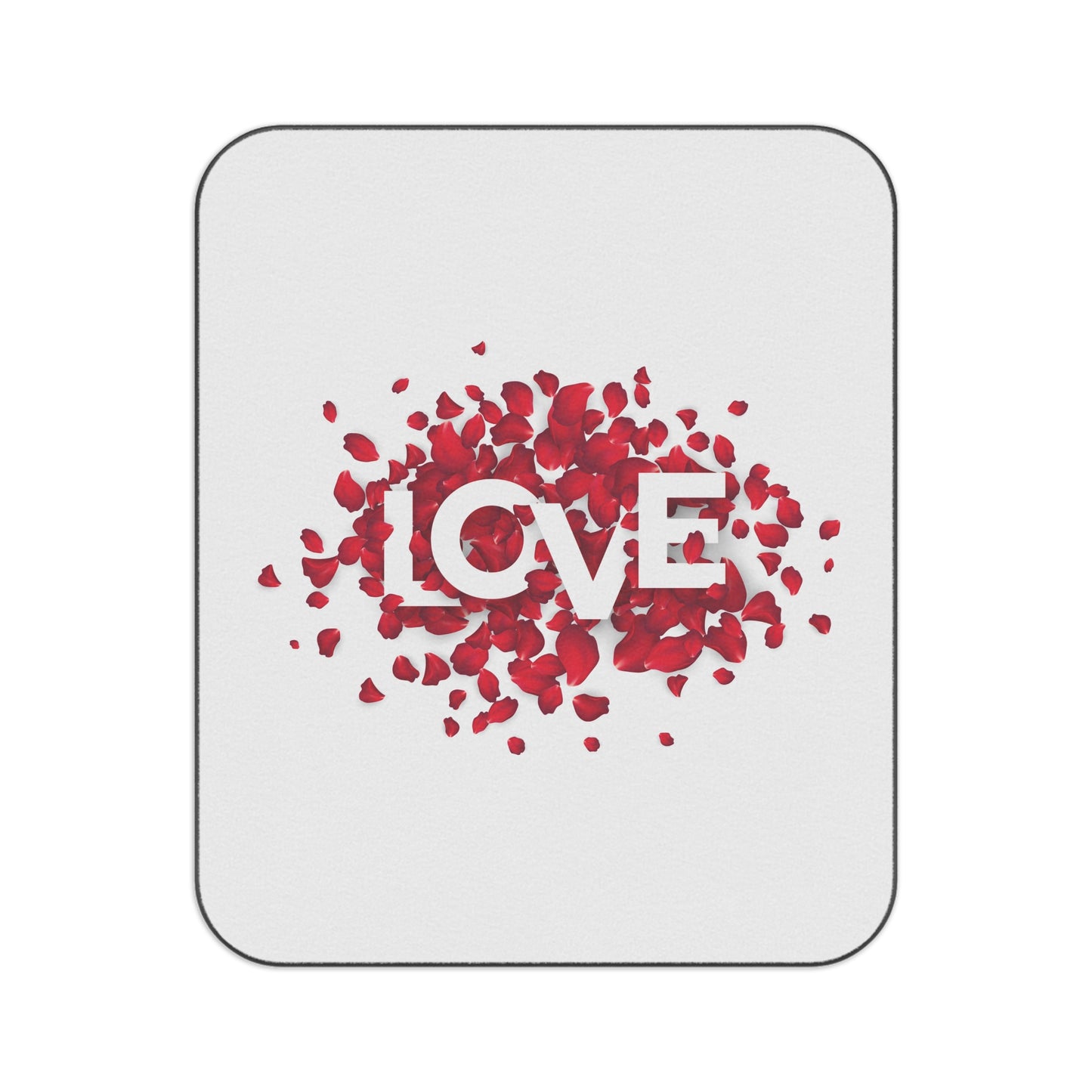 Love with Heart made of Flowers Printed Picnic Blanket for Valenitne Day
