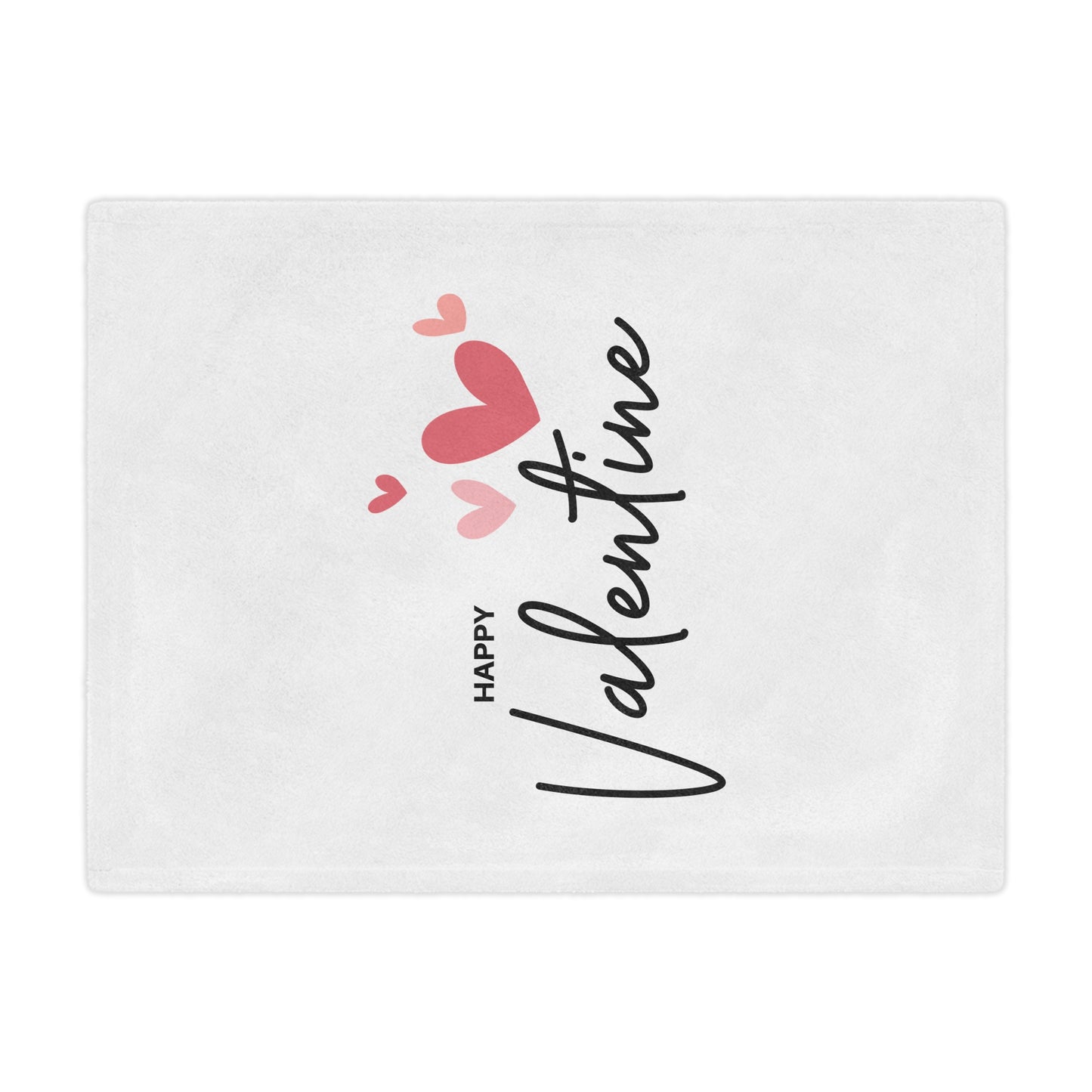 Happy Valentine with Flying Hearts Printed Velveteen Minky Blanket