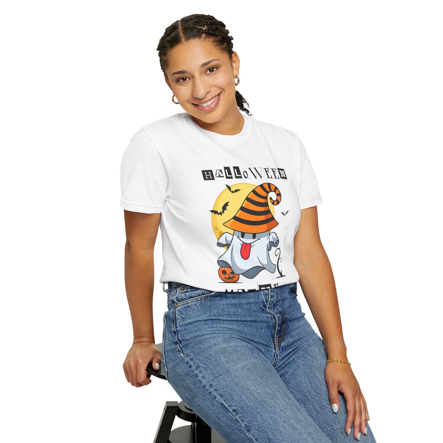 Halloween Madness Tee – Ghostly Grins Under Witchy Skies!