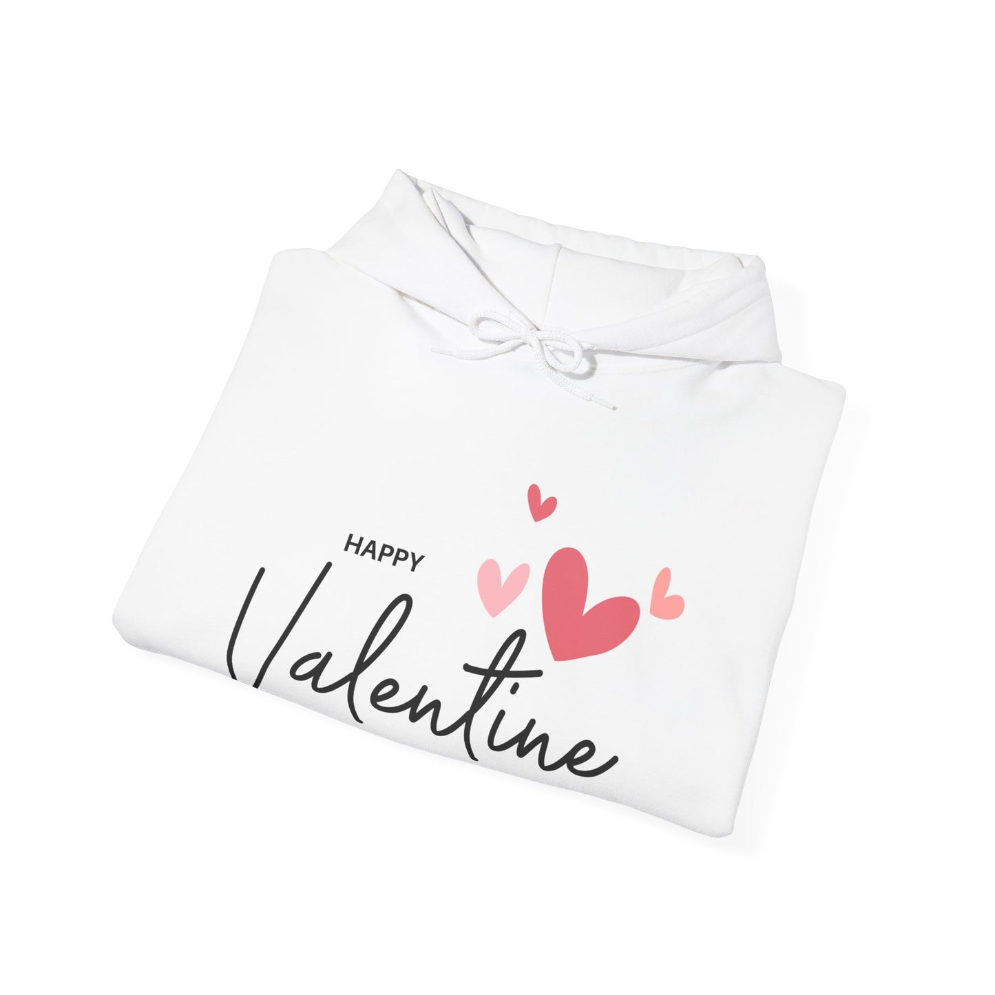 Valentine Sweatshirt, Unisex Heavy Blend™ Hooded Sweatshirt with Happy Valentine Print, Valentine Gift