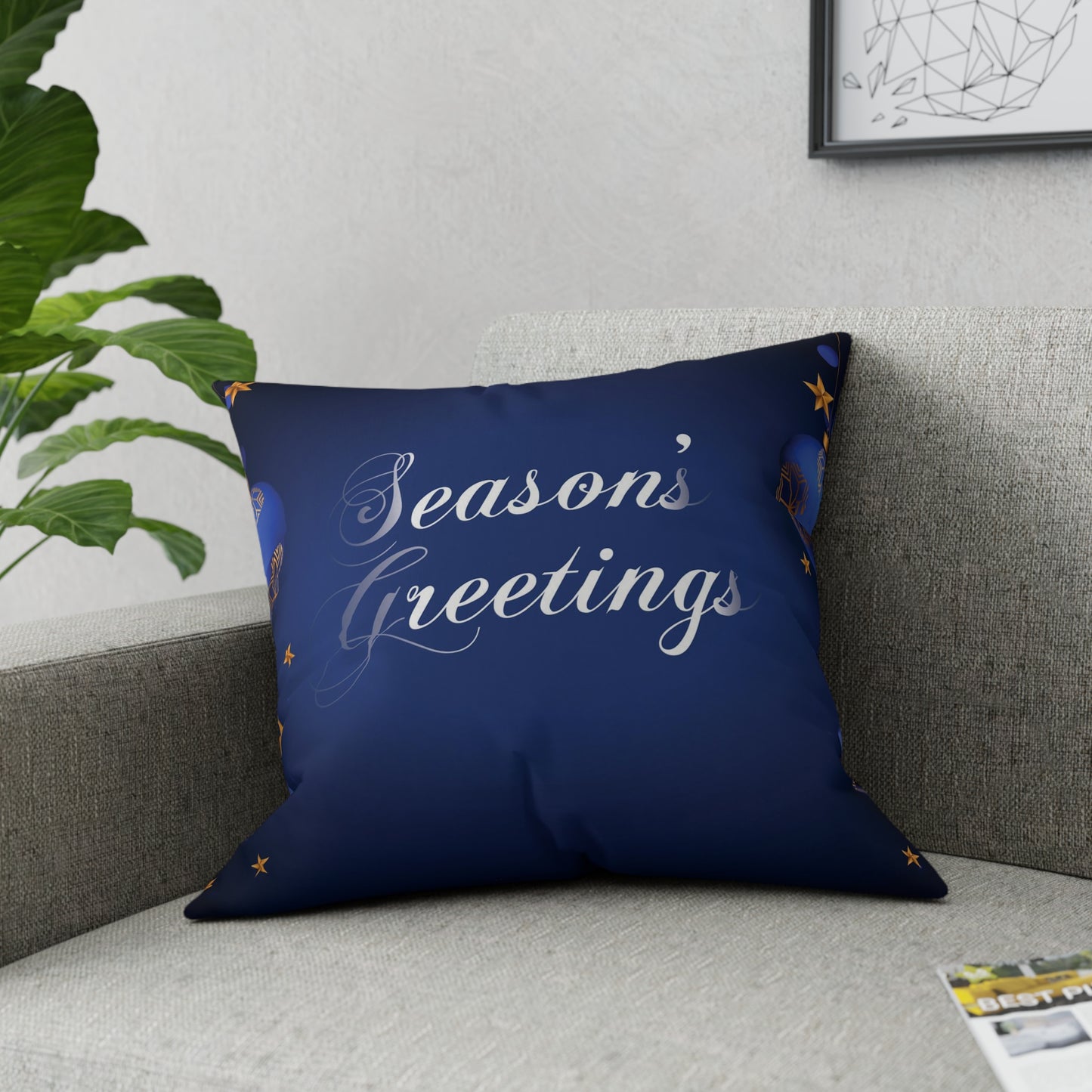Hoilday Broadcloth Pillow, Dark Blue