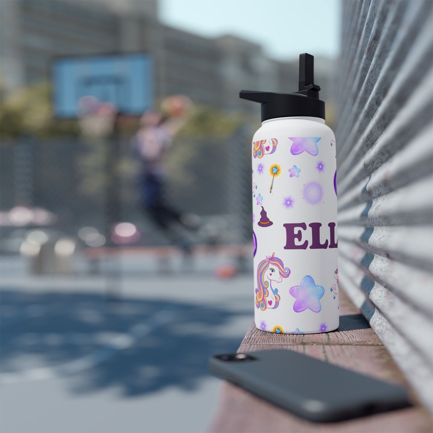 Personalized Glitter Unicorn Water Bottle – Stainless Steel Tumbler for Kids, Birthdays & School