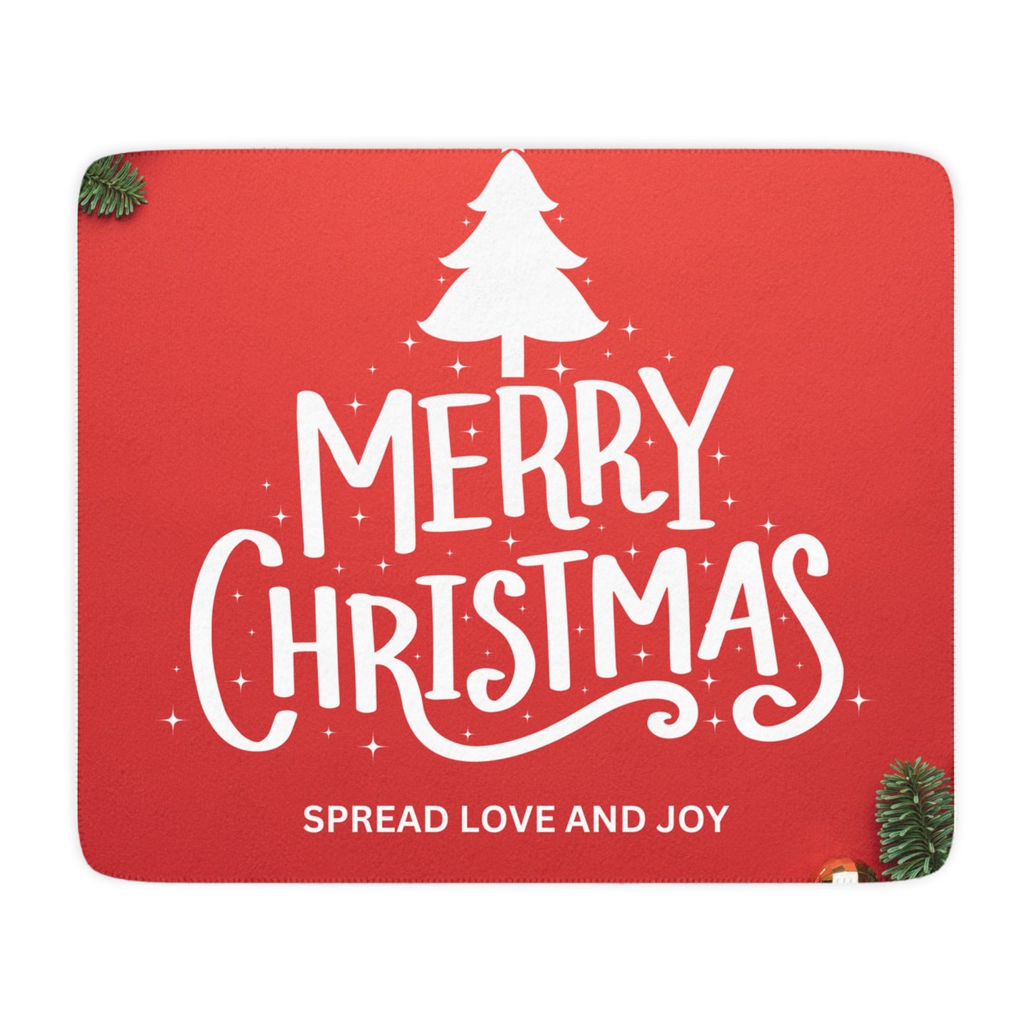 Merry Christmas with Spread Love and Joy Printed Sherpa Blanket