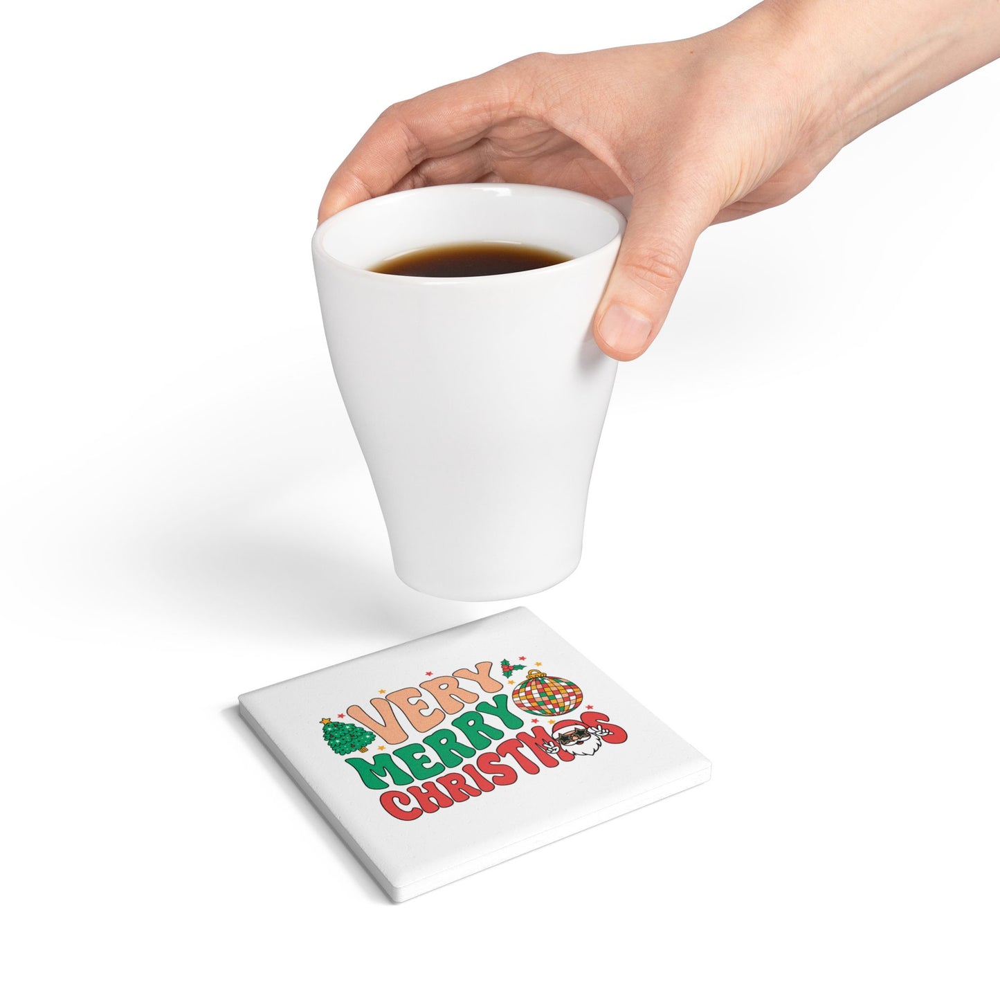 Very Merry Christmas Coaster – Festive Holiday Drink Accessory