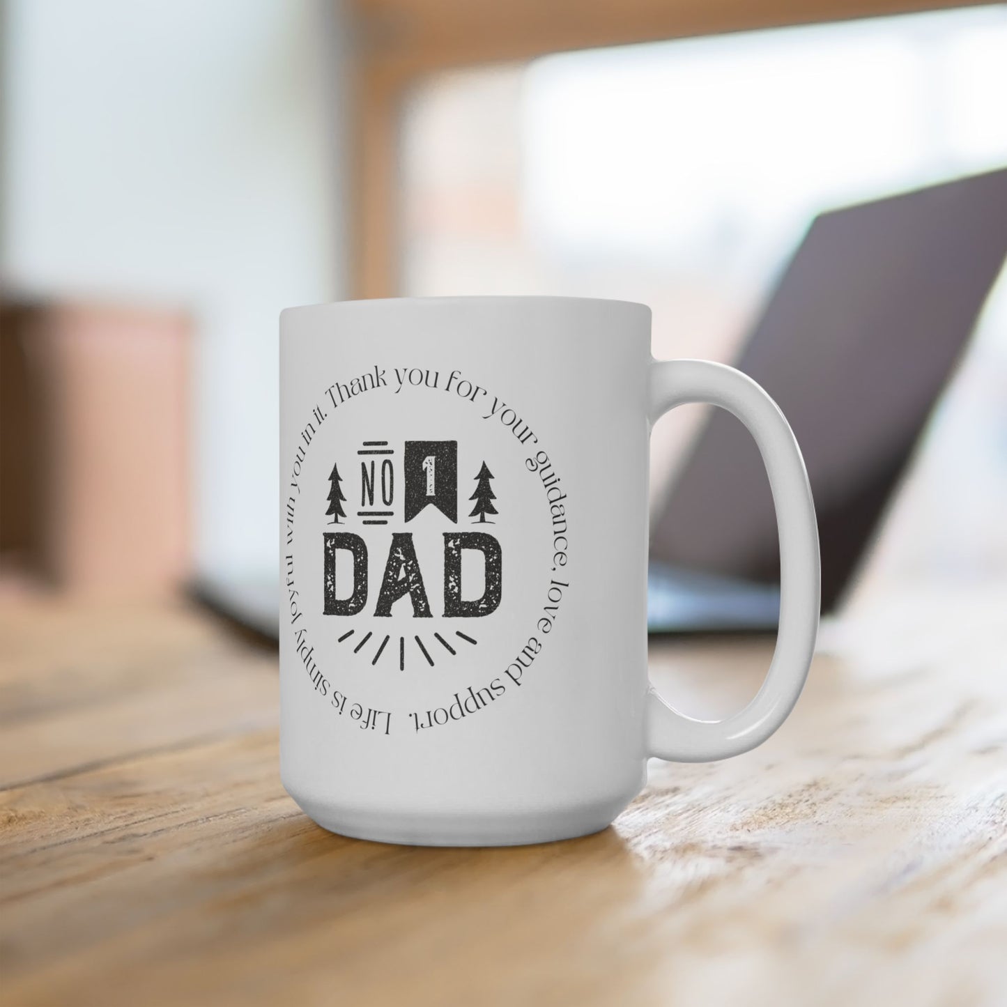 No. 1 Dad Ceramic Coffee Mug – Fatherhood Tribute, Thank You Gift, 11oz & 15oz
