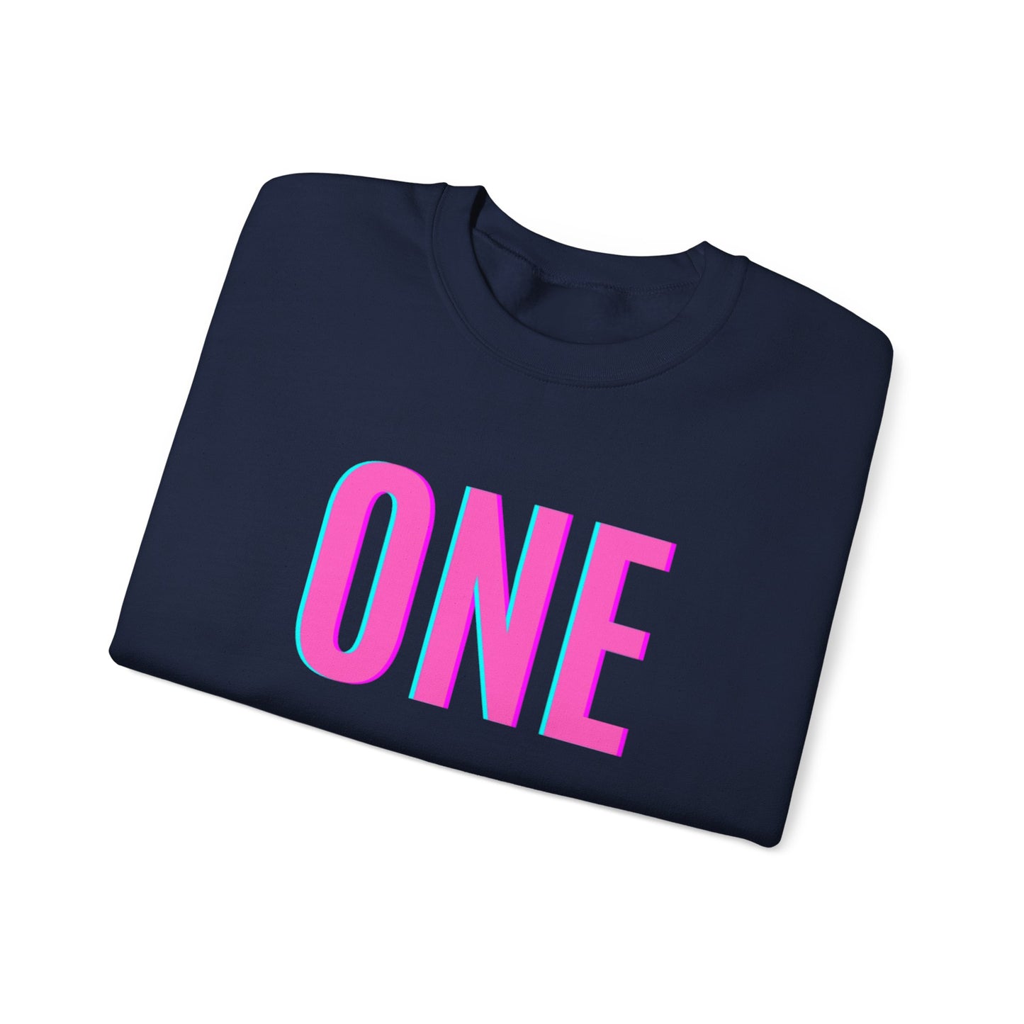 ONE Print White Unisex SweatshirtCrewneck Sweatshirt
