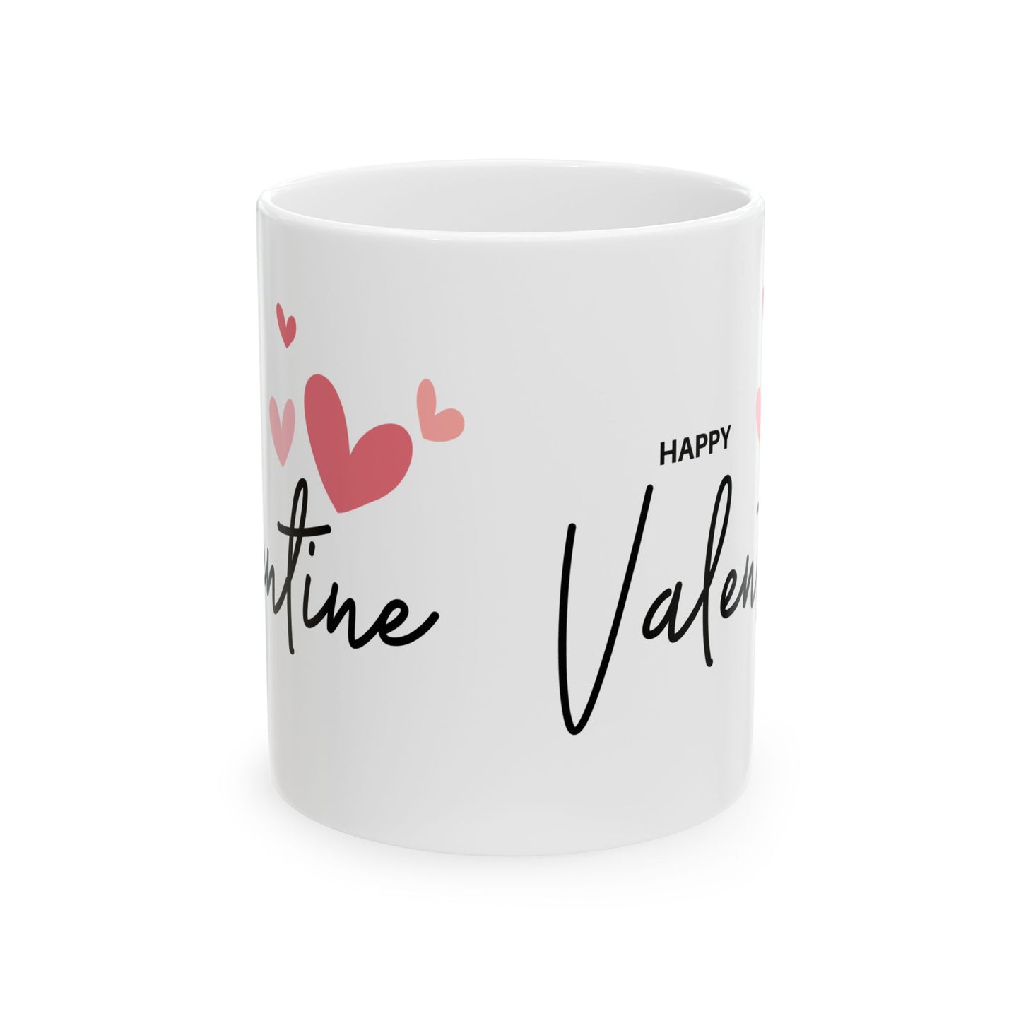 Happy Valentine with Heart Printed Valentine Ceramic Mug, 11oz