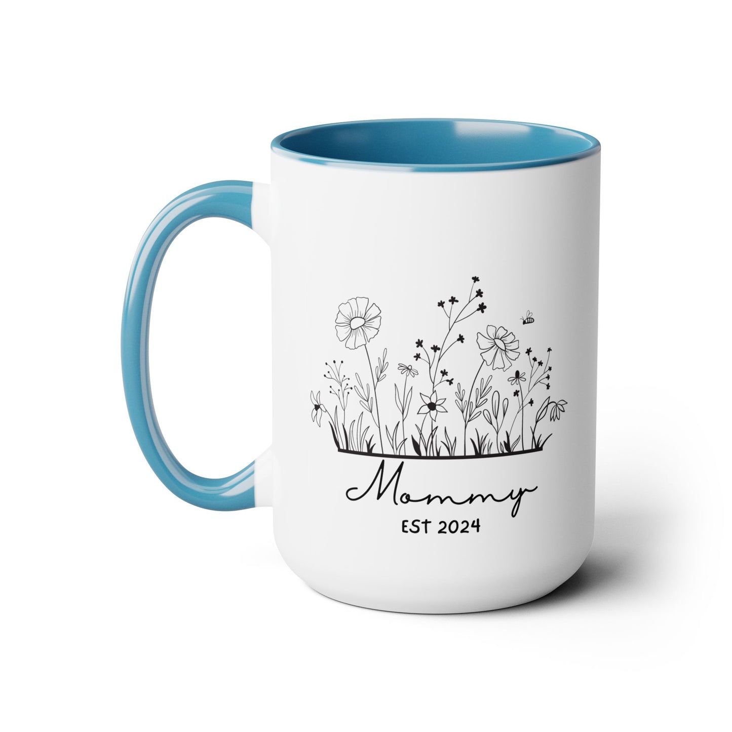 Mommy EST Ceramic Coffee Mug – Personalized Mom Gift, 15oz