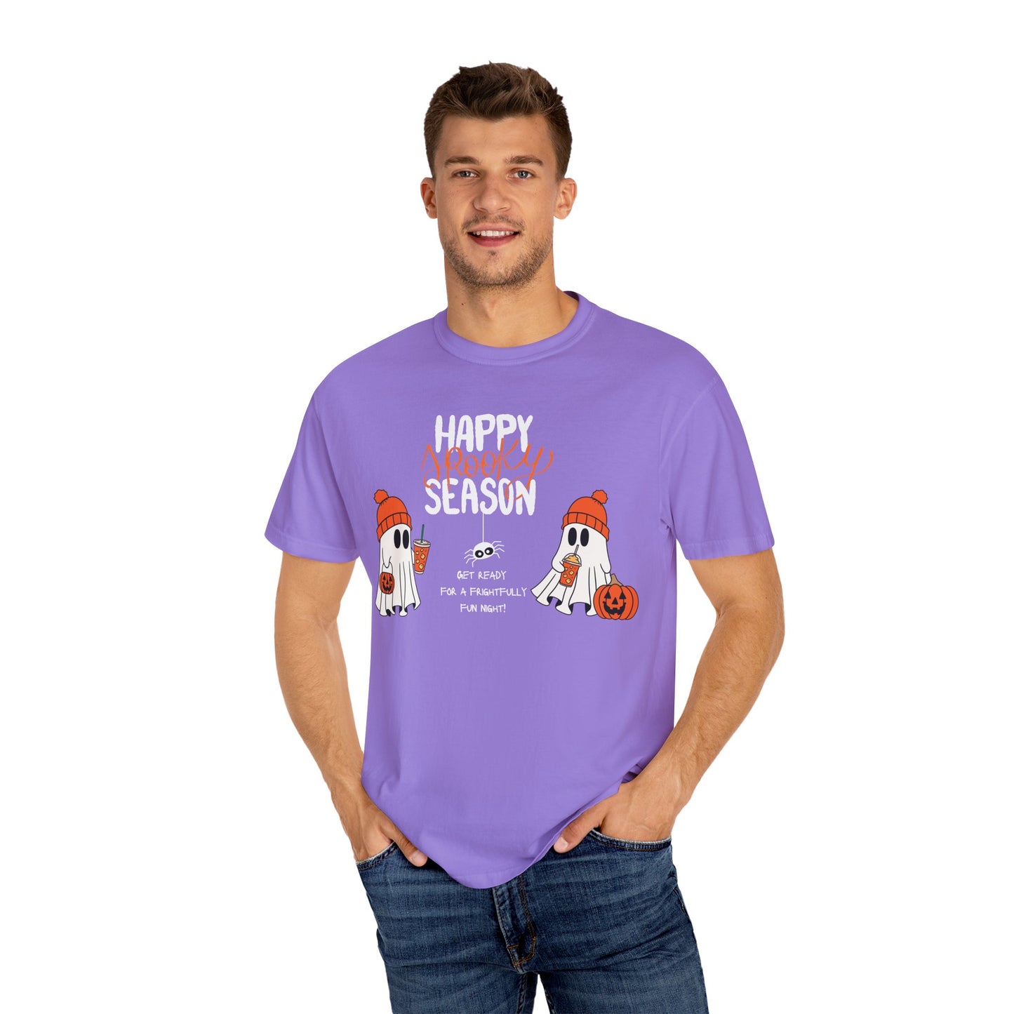 Spooky Season Ghosts Tee – Cozy Drinks & Chilling Vibes!