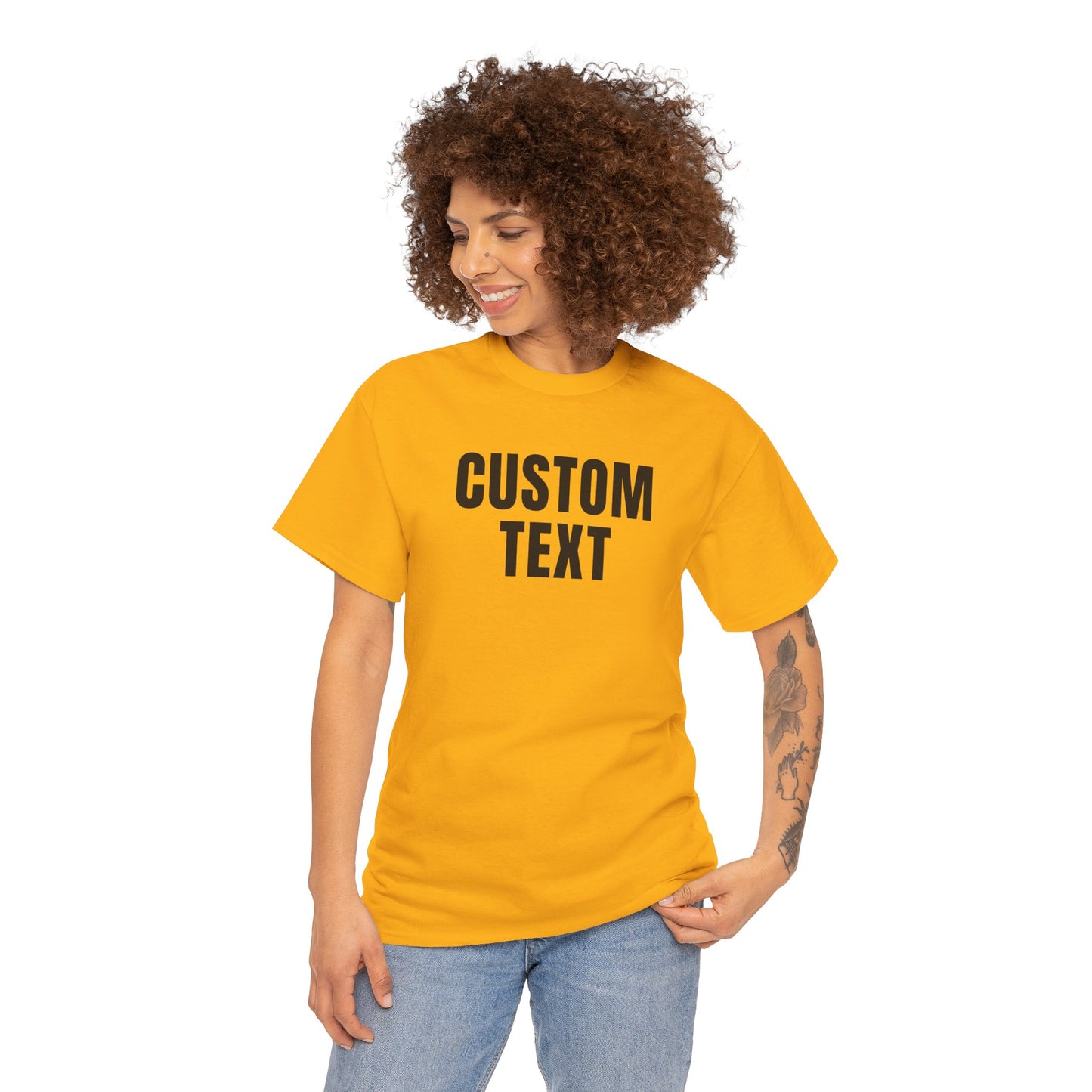 Custom Text T-Shirt – Personalized White Lettering Tee for Men & Women