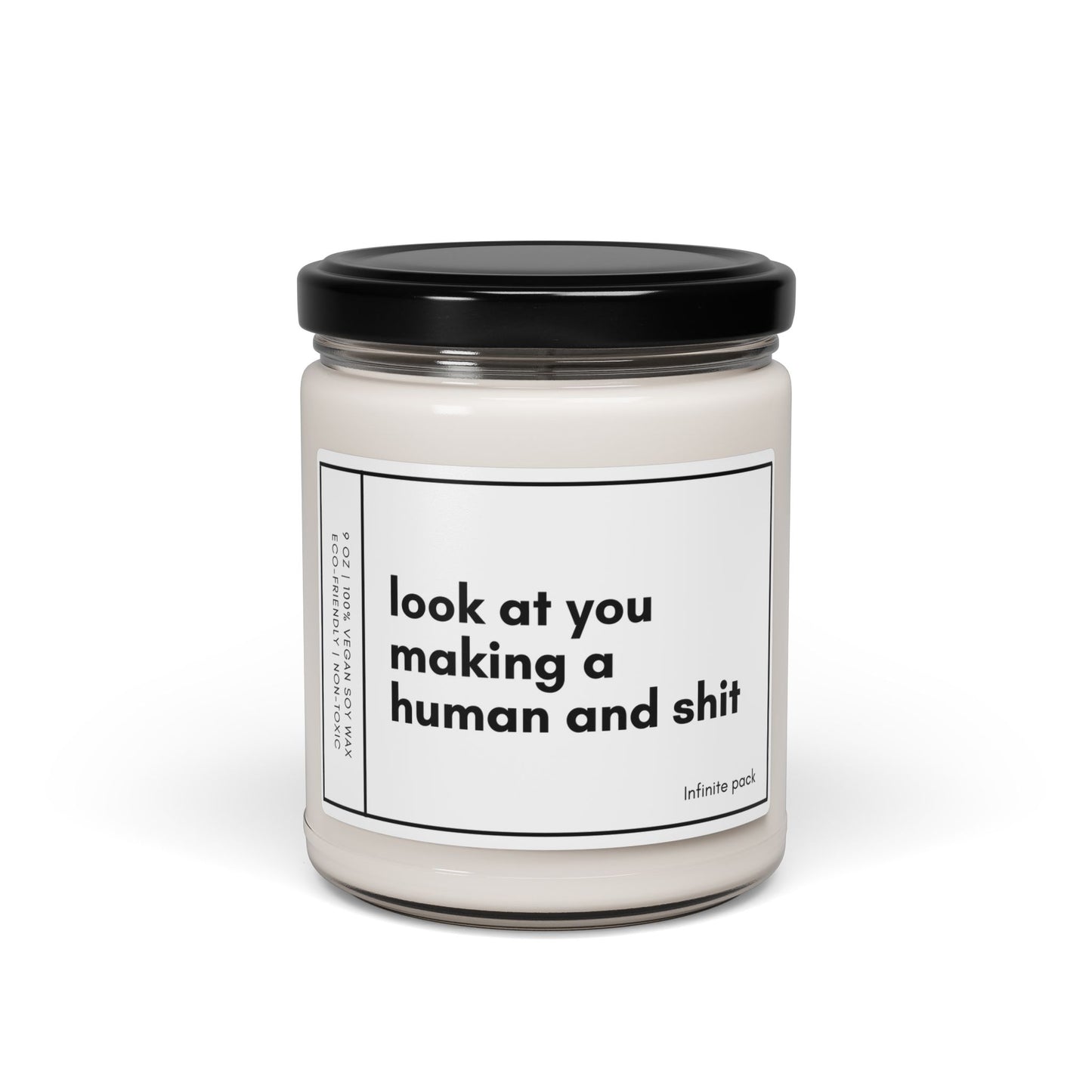 “Look at You Making a Human and Sht” – Funny Pregnancy Gift – Scented Soy Candle, 9oz