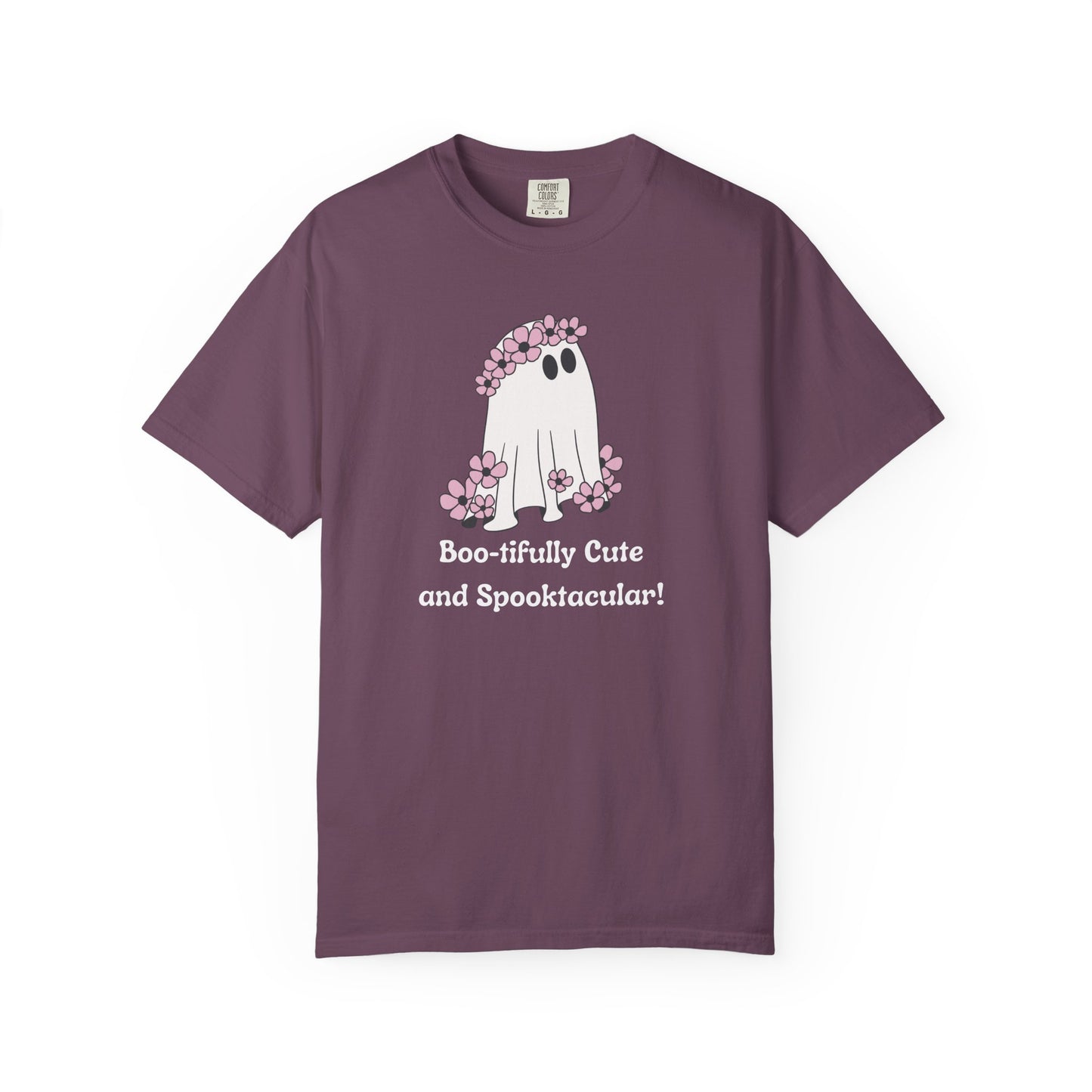 Boo-tiful Ghost Tee – Floral Charm Meets Halloween Fun!