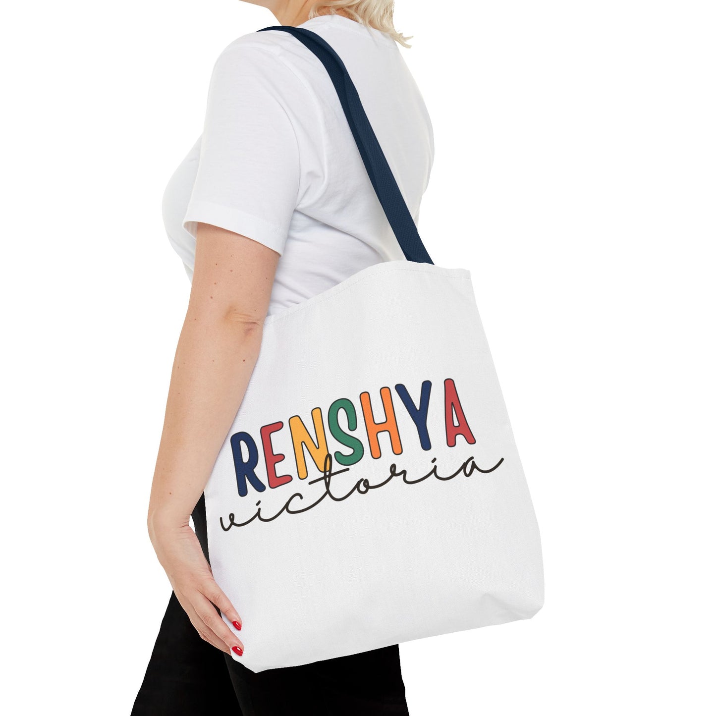 Personalized Name Tote Bag – Colorful Custom Design with Script Font