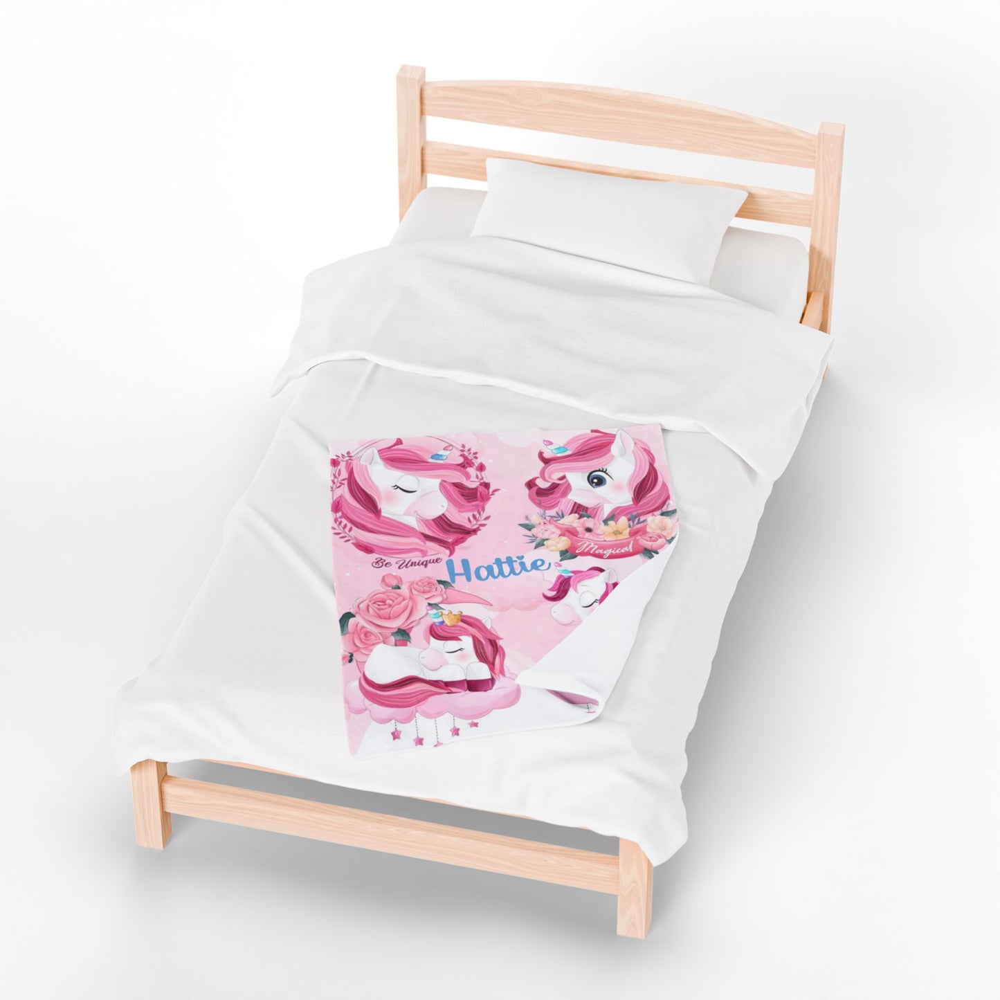 Personalized Unicorn Blanket for Kids – Soft Plush Velveteen Throw for Girls – Magical Custom Gift for Birthdays & Holidays