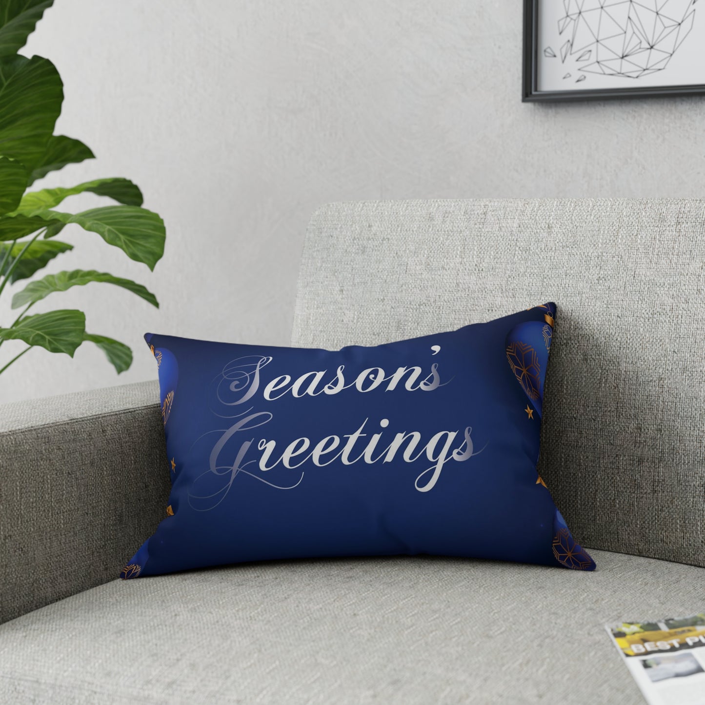 Hoilday Broadcloth Pillow, Dark Blue