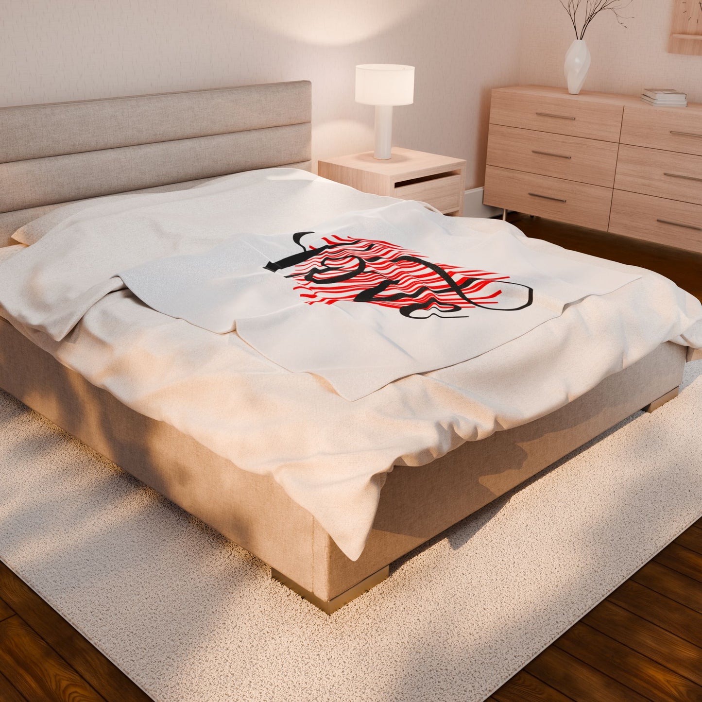 Love Inside Heart Printed Velveteen Plush Blanket for Valentine