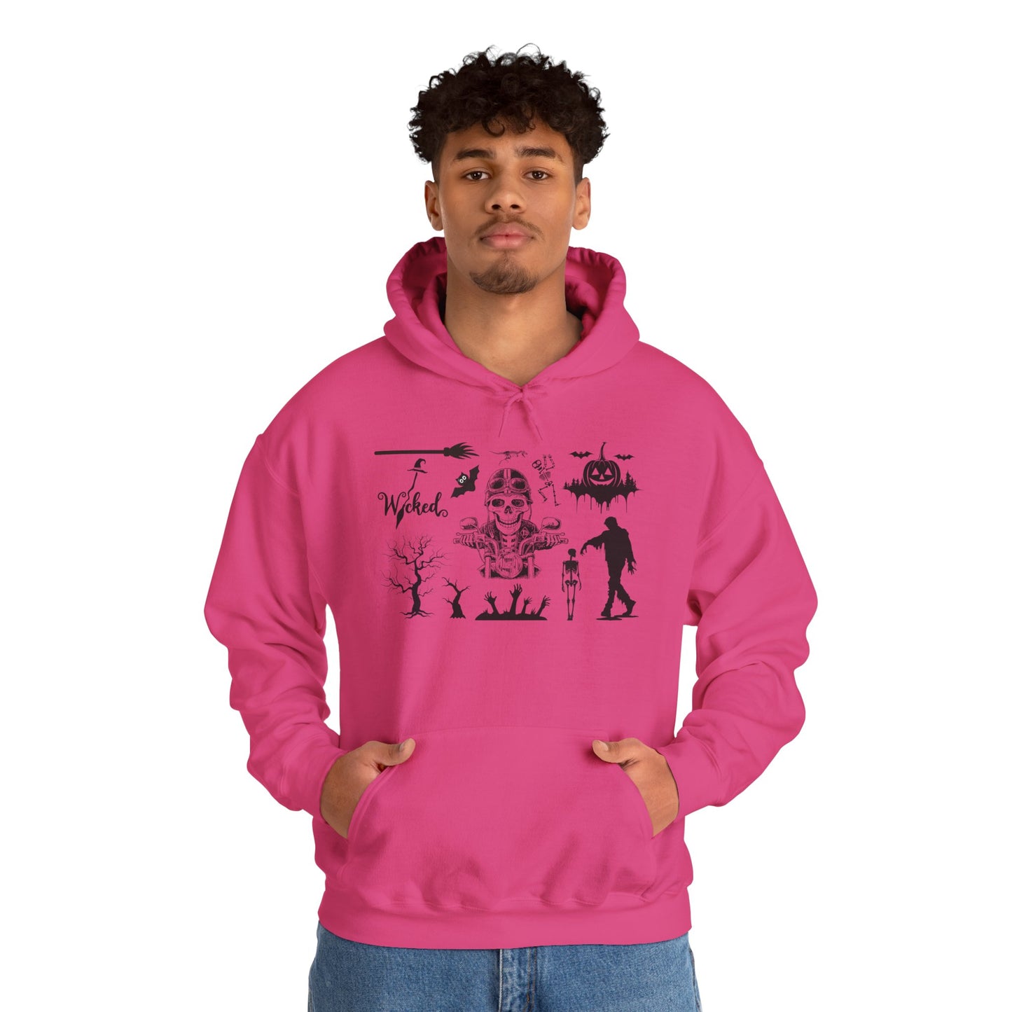 Wicked Skull Halloween Hoodie – Spooky Skeleton & Zombie Graphic Sweatshirt