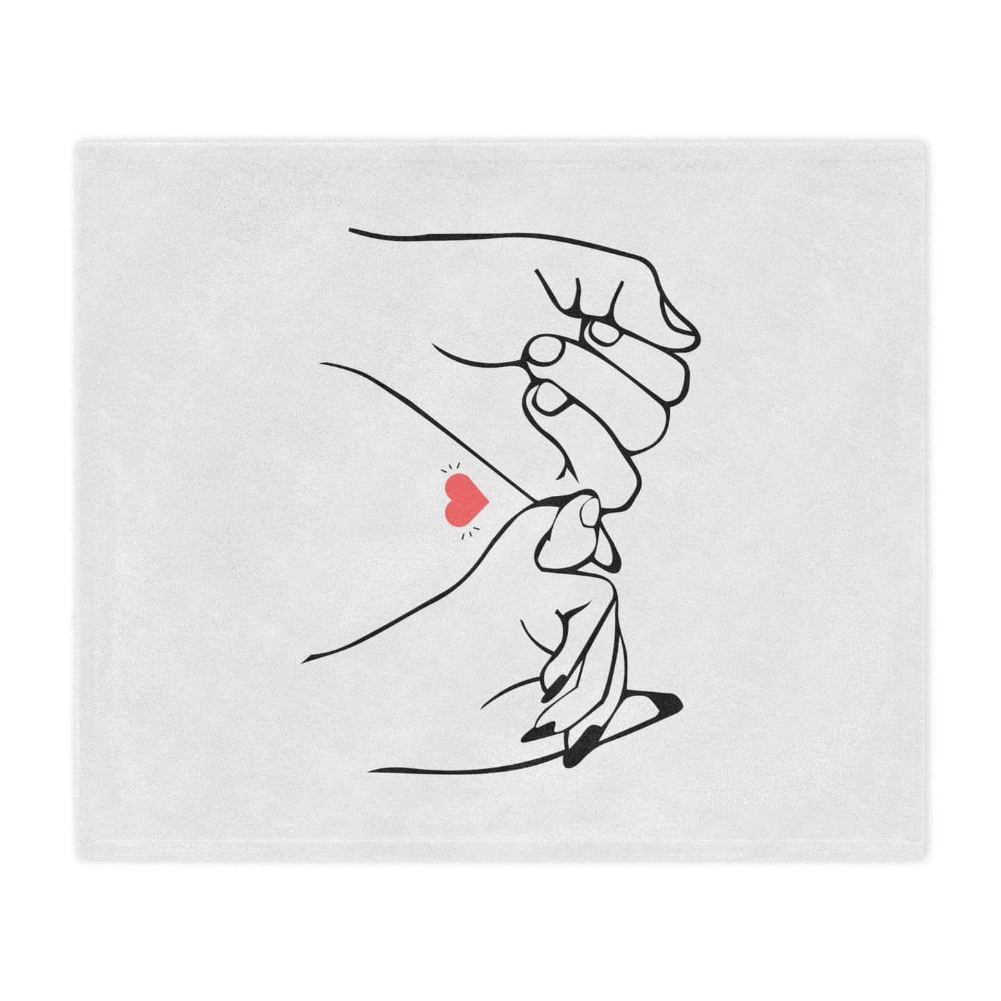 Couple's Hand with Love You Printed Valentine Minky Blanket