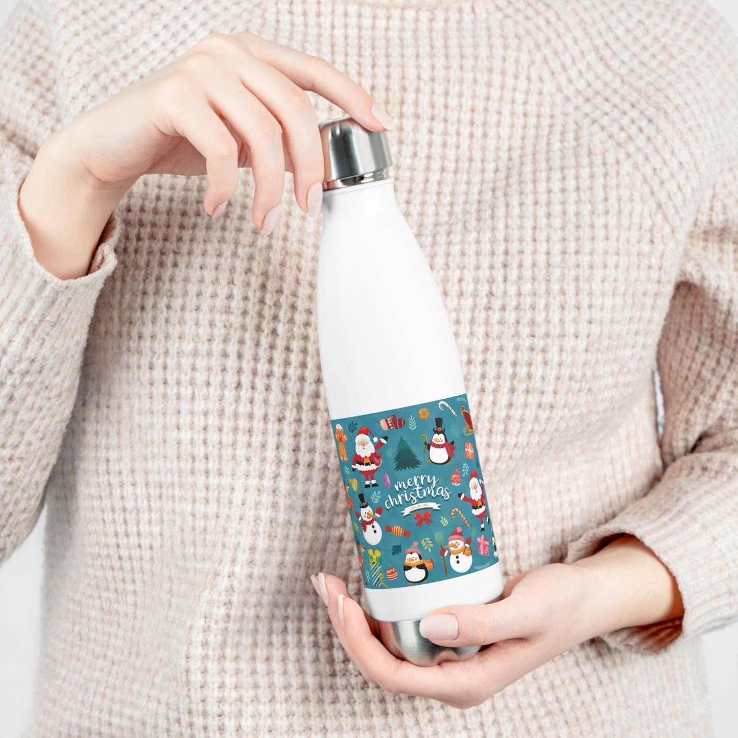Christmas 20oz Insulated Stainless Steel Bottle – Festive Hot & Cold Drink Flask