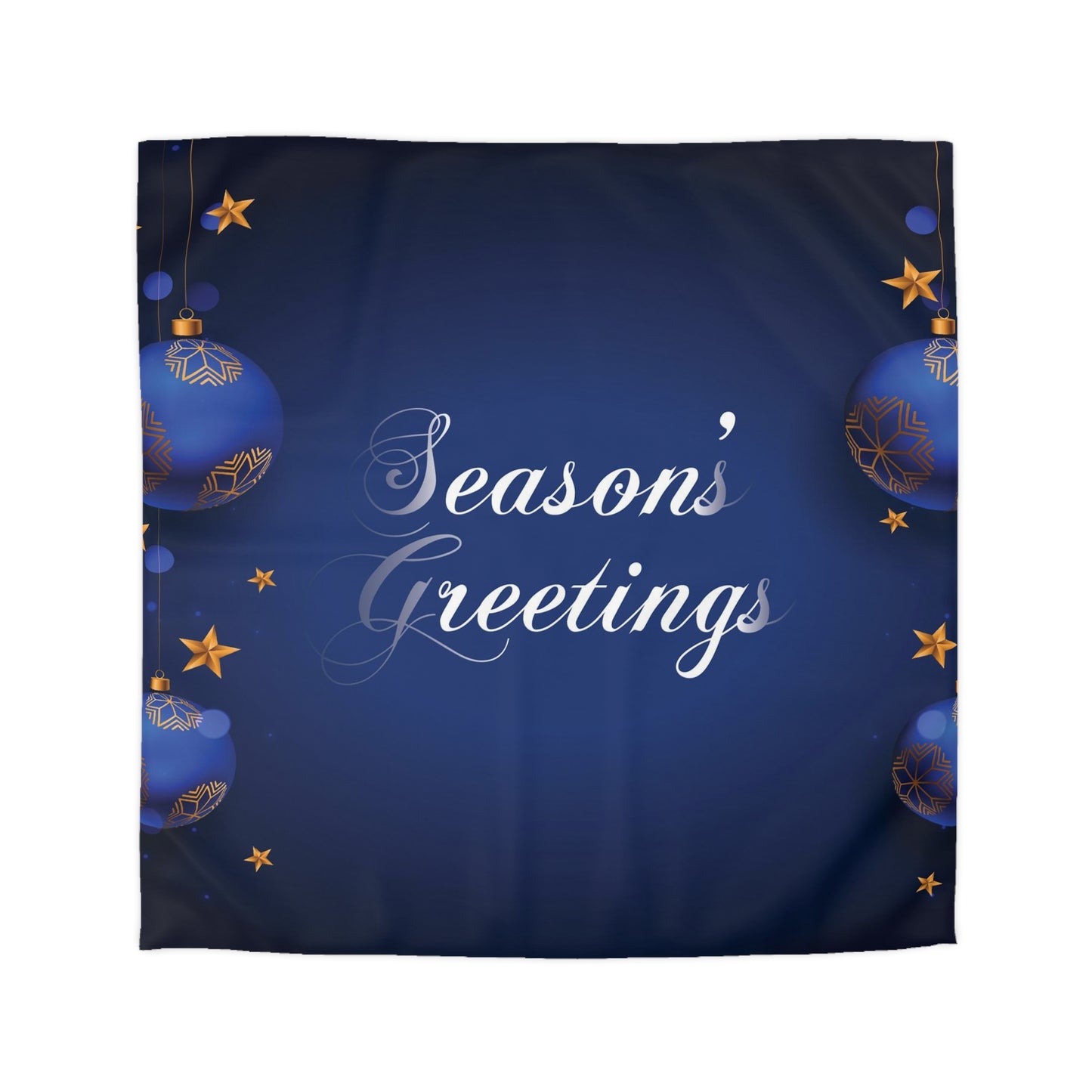 Seasons Greetings Microfiber Duvet Cover for Chirtsmas Gift, Dark Blue