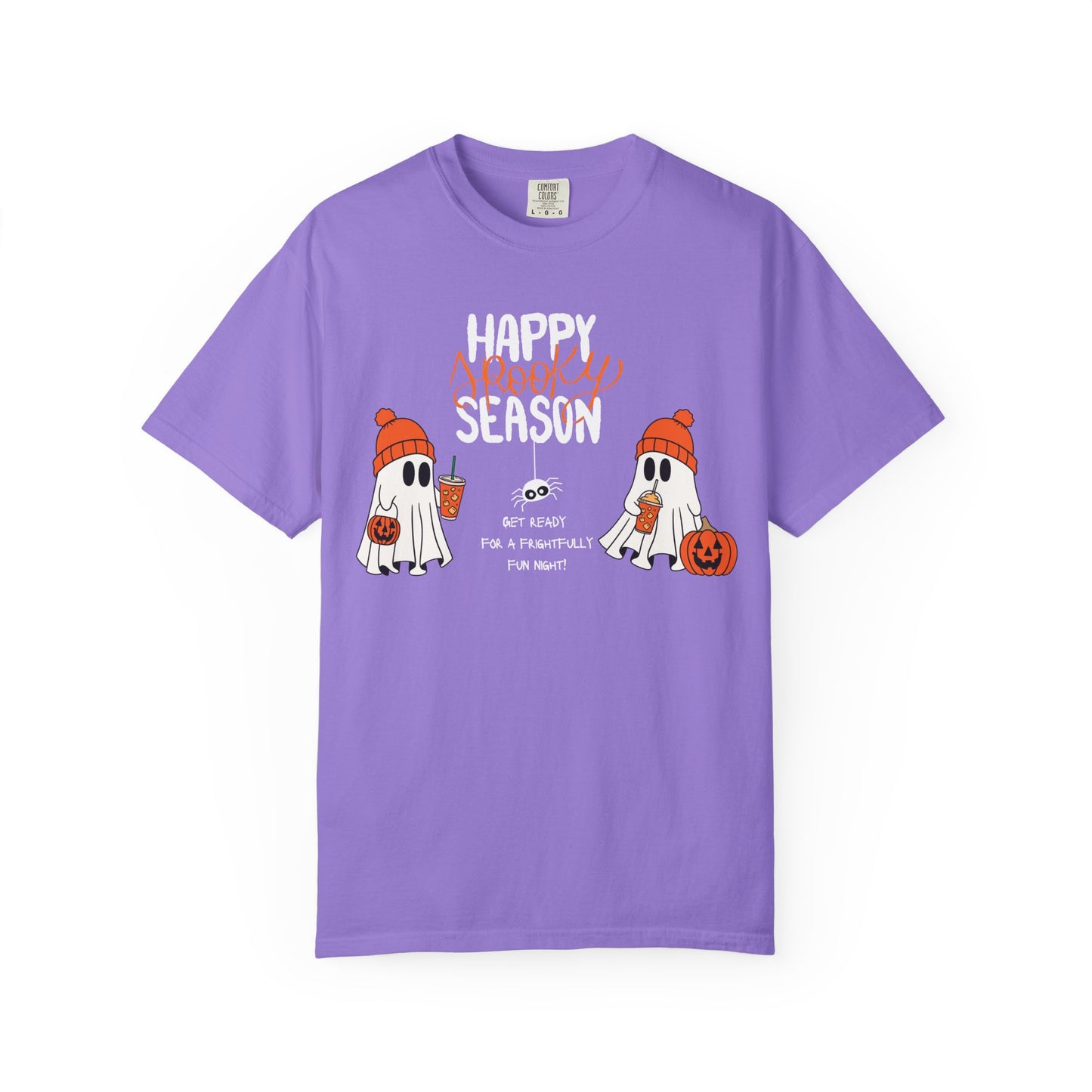 Spooky Season Ghosts Tee – Cozy Drinks & Chilling Vibes!
