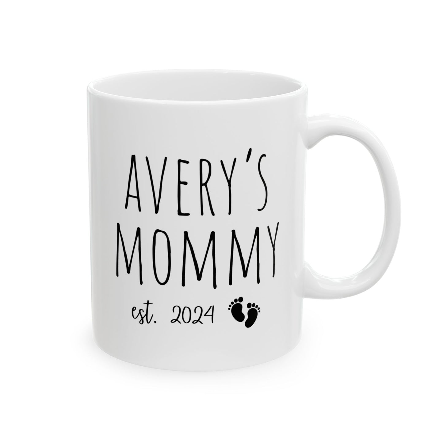 Mommy Mug with Kid Name – Personalized Coffee Mug for New Parents, Christmas Gift