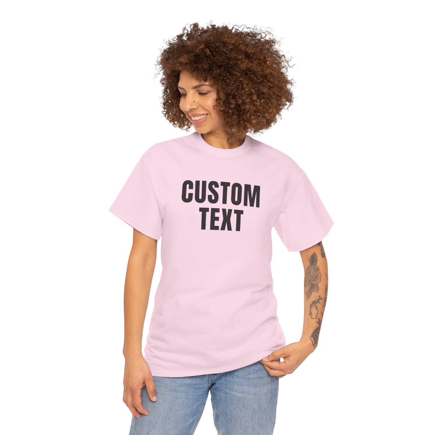 Custom Text T-Shirt – Personalized White Lettering Tee for Men & Women