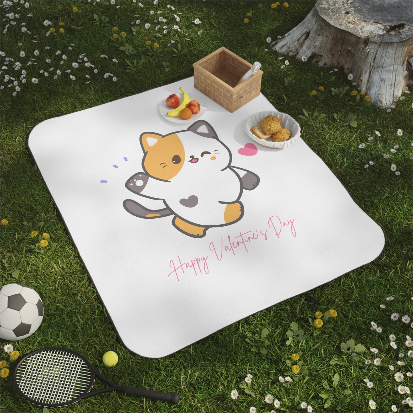 Happy Valentine Day Picnic Blanket