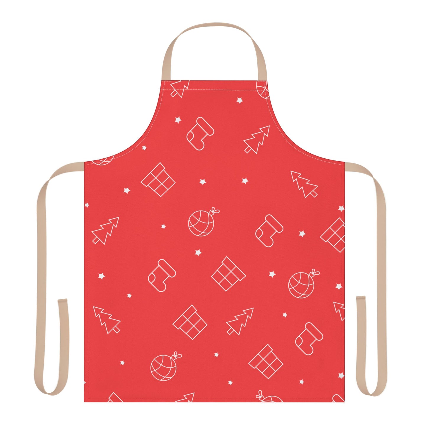 Festive Red Christmas Apron – Ideal Holiday Gift