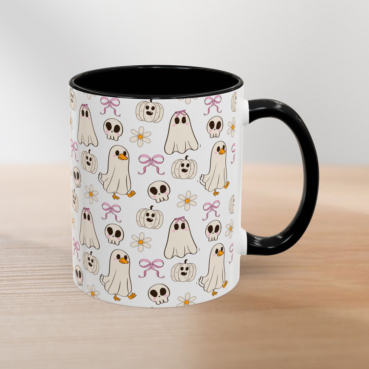 Funny Goose Halloween Mug – Spooky Ghost & Pumpkin Coffee Cup