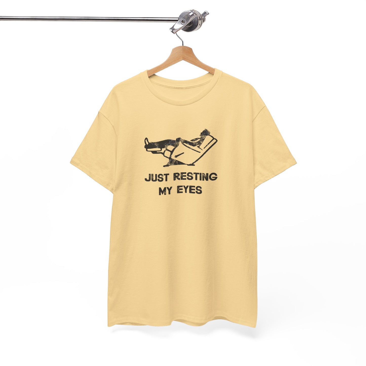 JUST RESTING MY EYES – Funny Dad Nap T-Shirt, Lazy Day Recliner Tee, Perfect Gift for Nappers