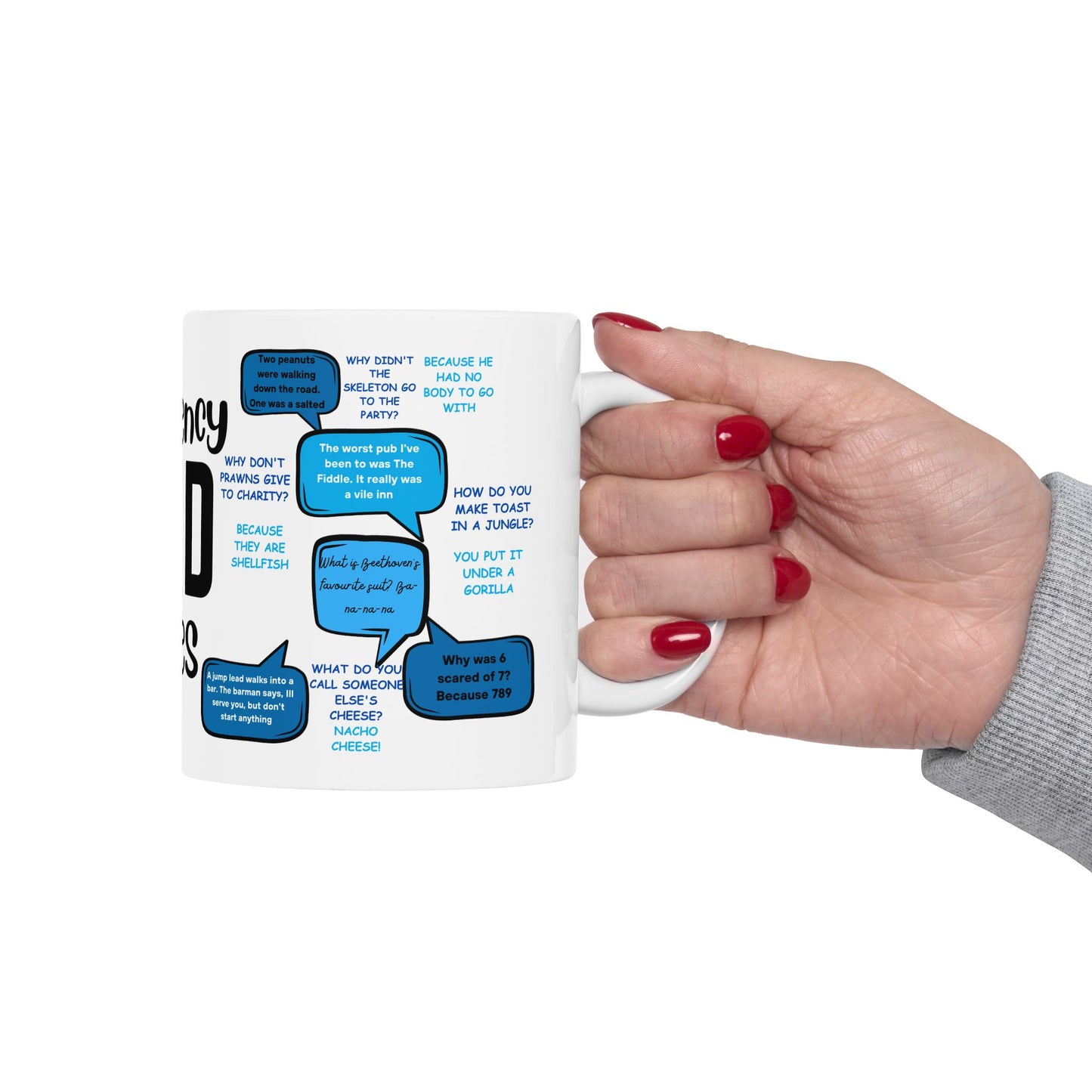 Dad Jokes Ceramic Coffee Mug – Funny Gift for Fathers, 11oz