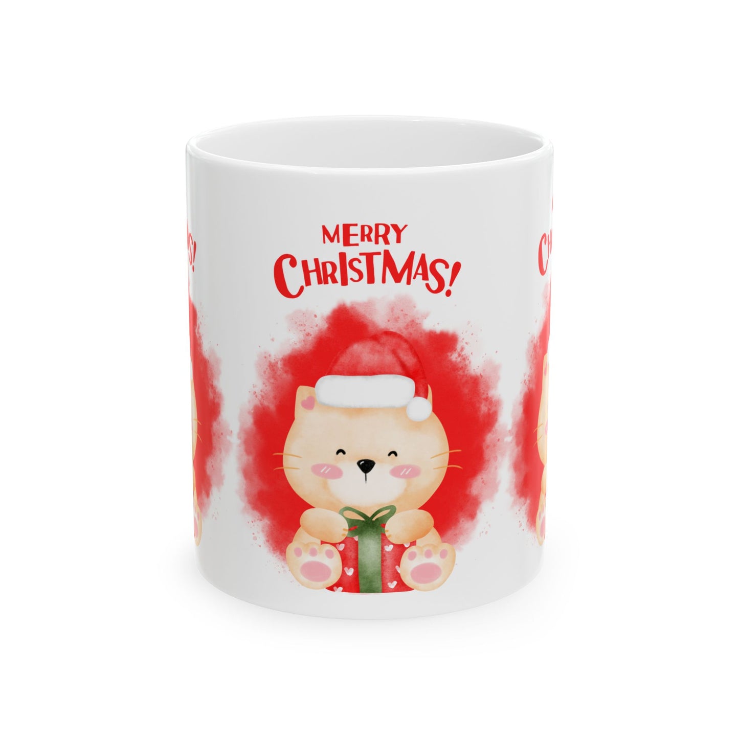 Spread Holiday Cheer with a Merry Christmas Teddy Mug (11 & 15oz)