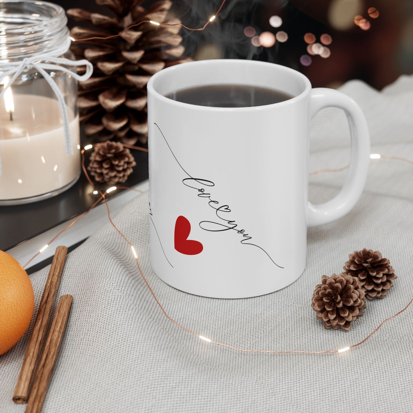 Love You – Ceramic Coffee Mug – 11oz, Gift for Coffee Lover