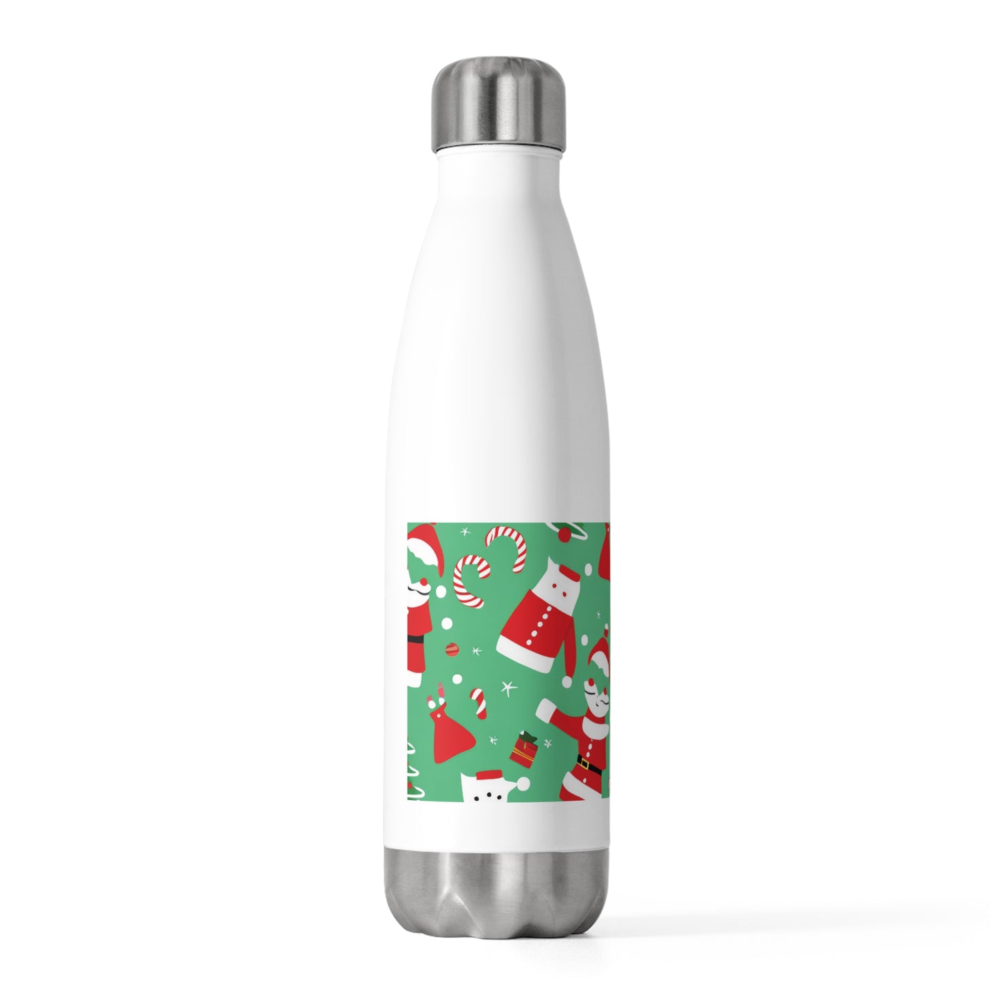 Christmas 20oz Insulated Stainless Steel Water Bottle – Double Wall Hot & Cold Travel Flask