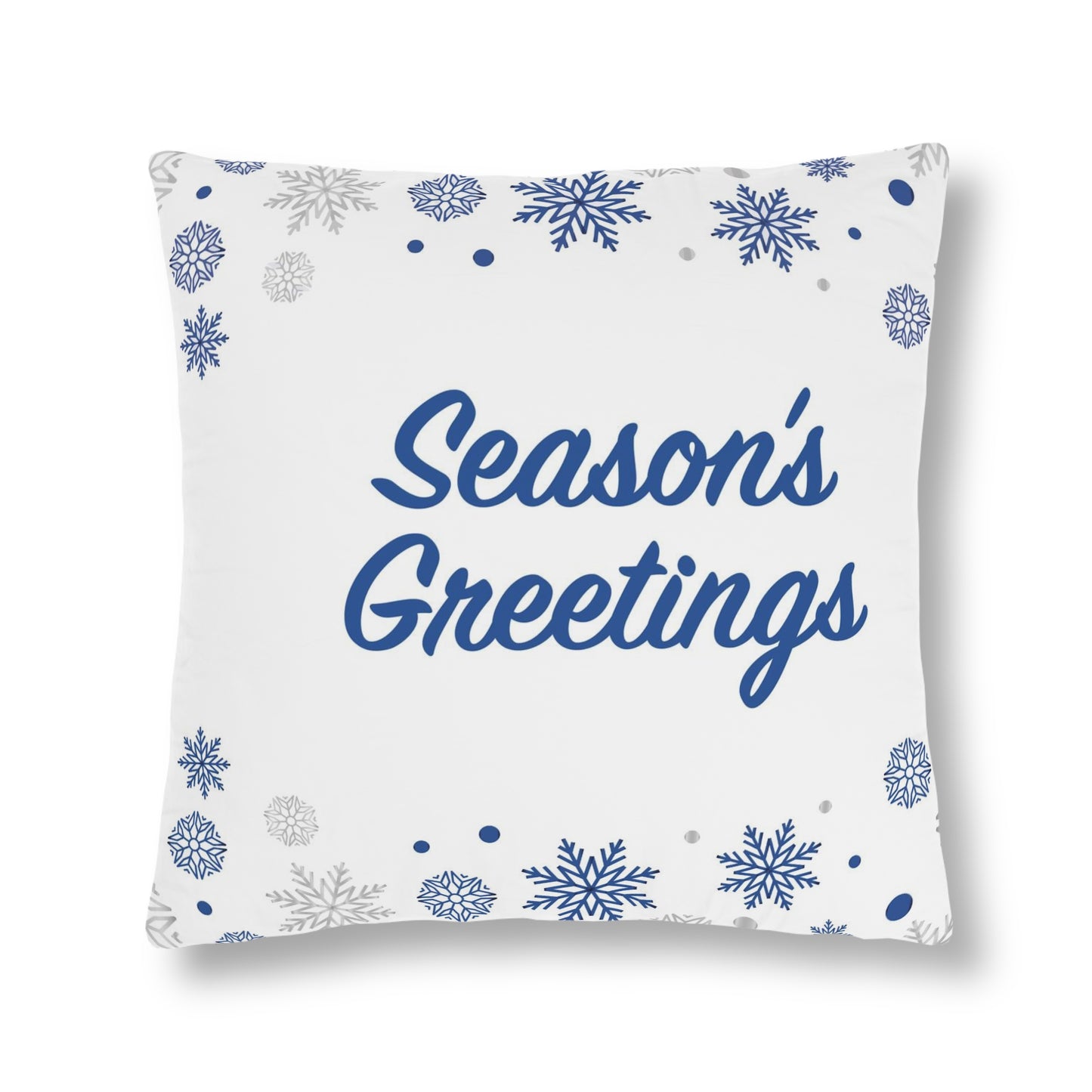 Season's Greetings Waterproof Pillows, White