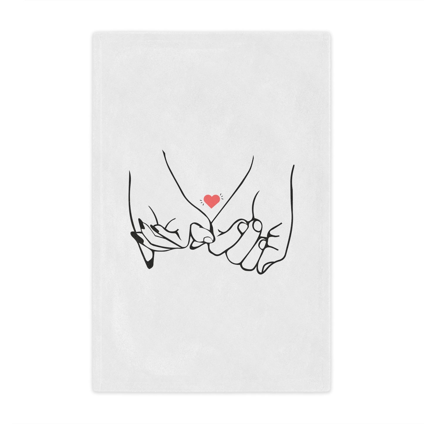 Couple's Hand Printed Velveteen Minky Blanket for Valentine