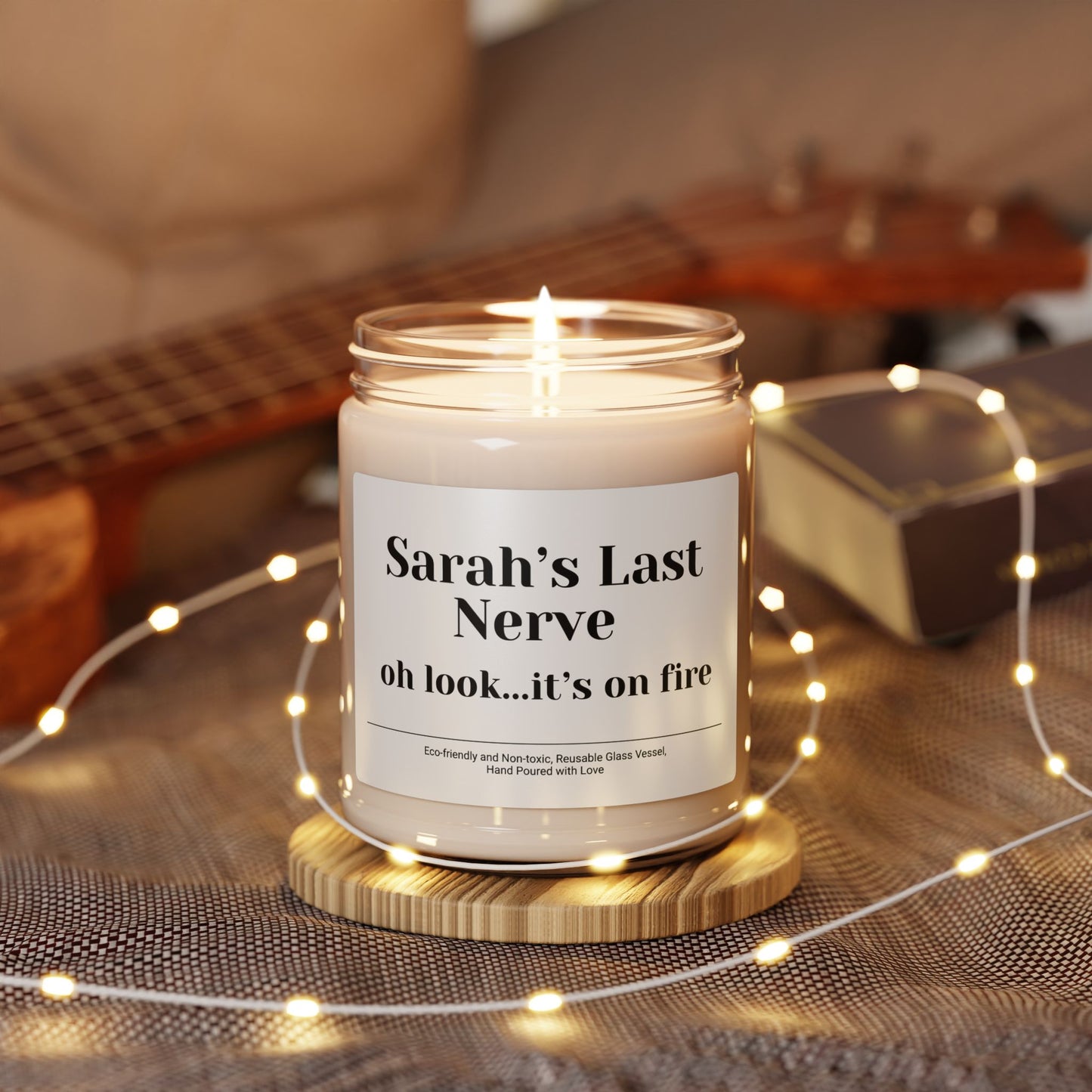 Sarah’s Last Nerve Scented Soy Candle, 9oz – Funny Gift for Friends, Coworkers, or Stress Relief