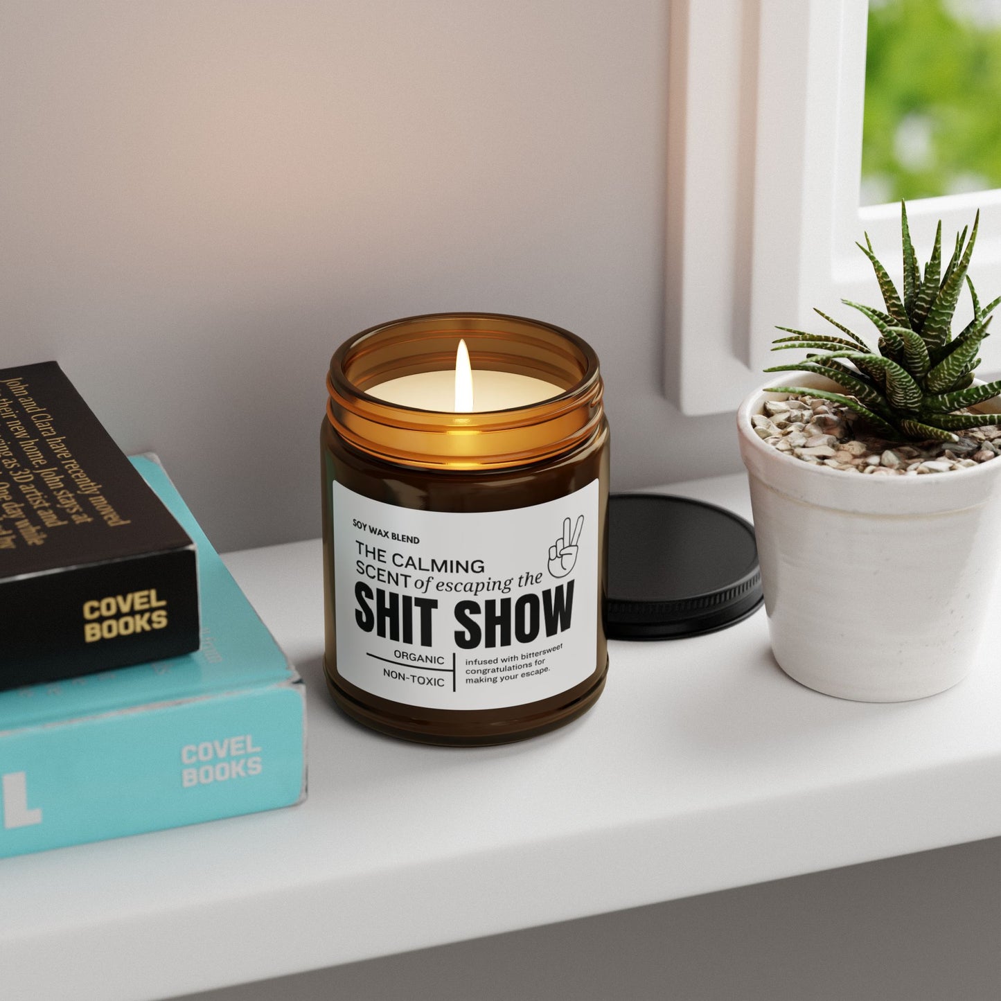 Funny Scented Candle – “The Calming Scent of Escaping the Sh*t Show” – Organic & Non-Toxic