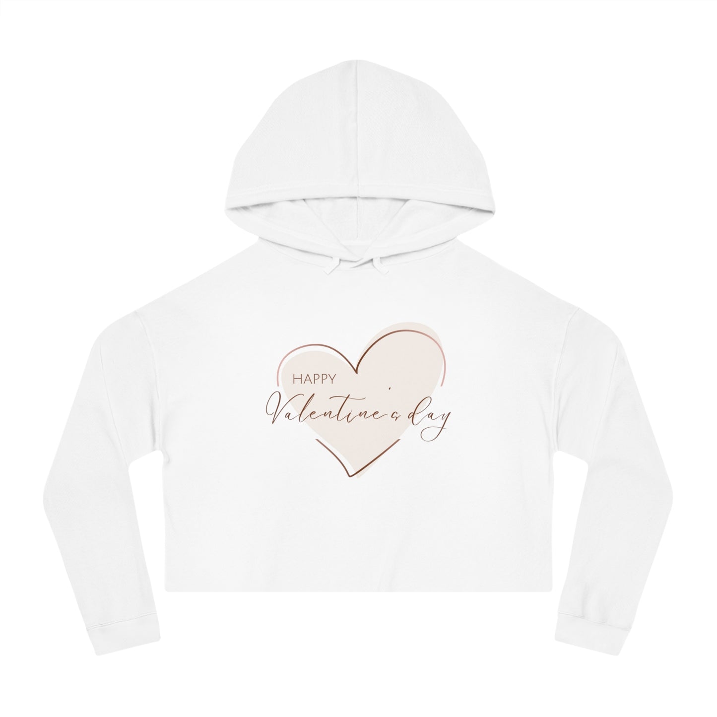 Valentine Sweatshirt for Her, Women’s Cropped Hooded Sweatshirt, Valentine Gift