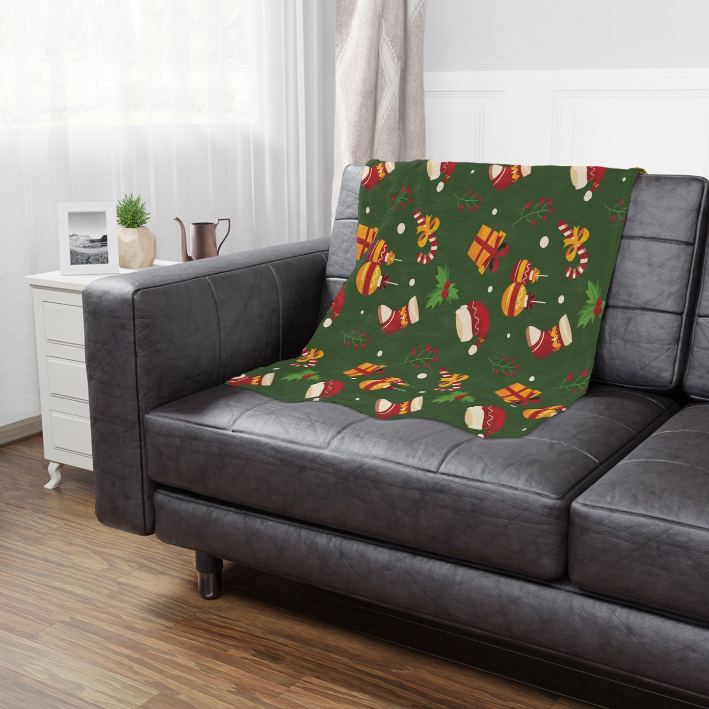 Dark Blue Christmas Minky Blanket