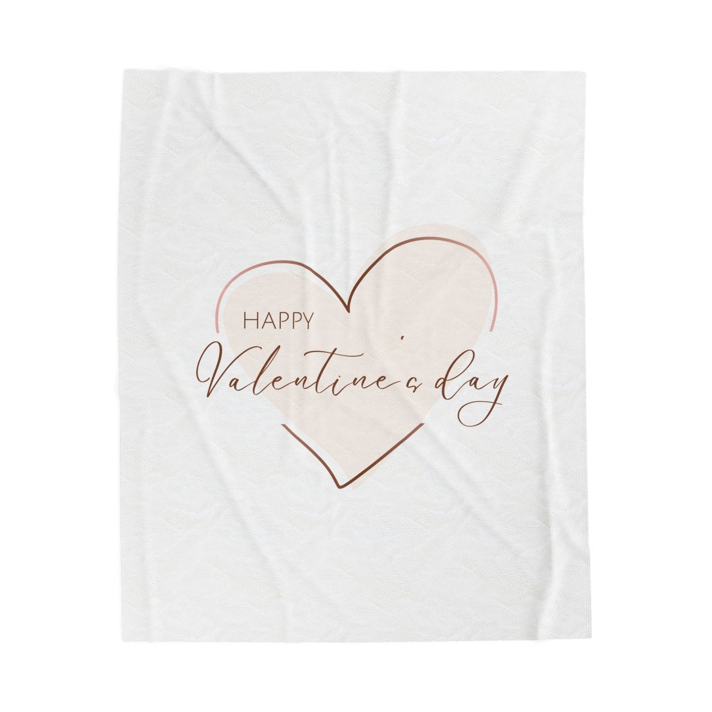 Happy Valentine inside Hearts Printed Velveteen Plush Blanket